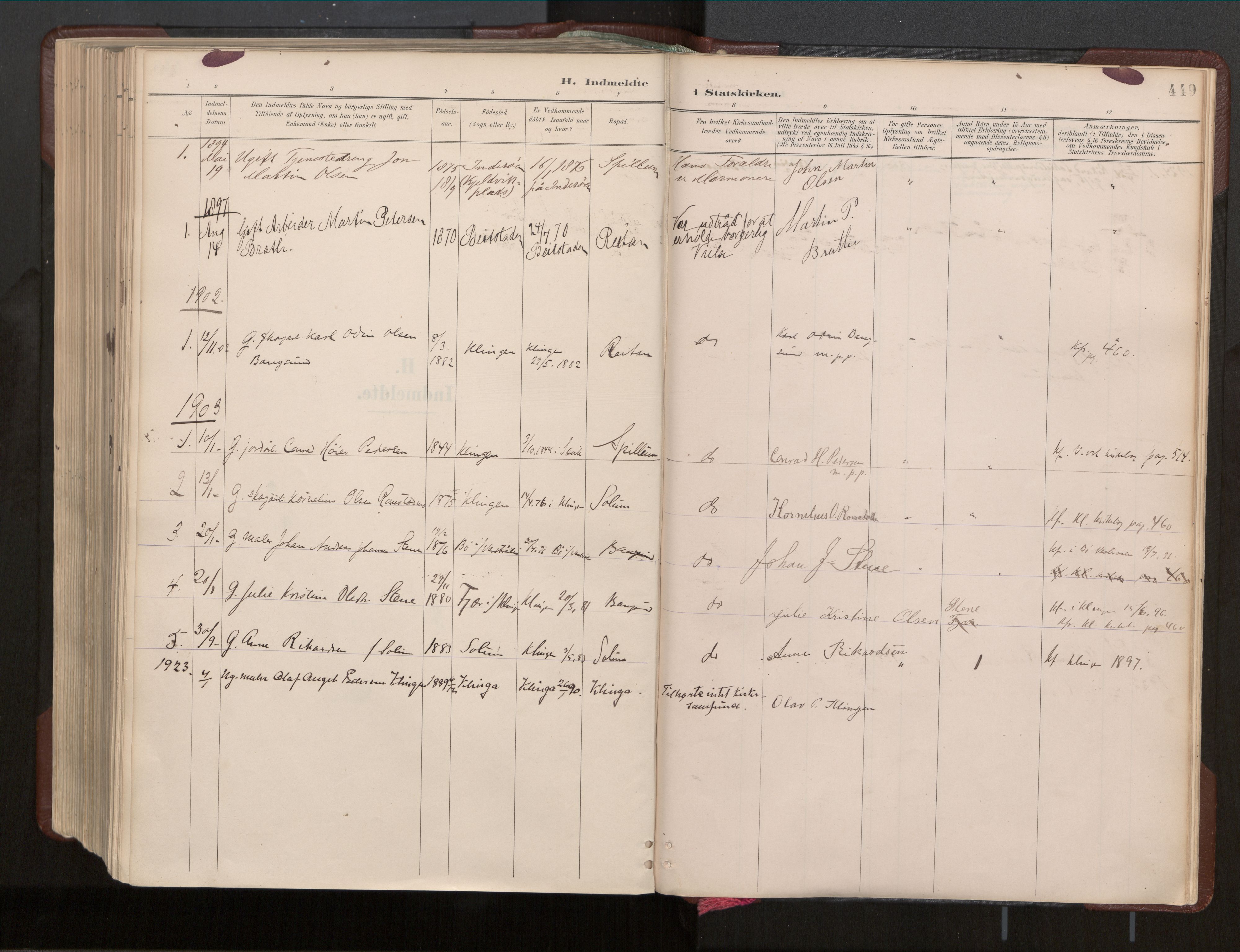 Ministerialprotokoller, klokkerbøker og fødselsregistre - Nord-Trøndelag, SAT/A-1458/770/L0589: Parish register (official) no. 770A03, 1887-1929, p. 449