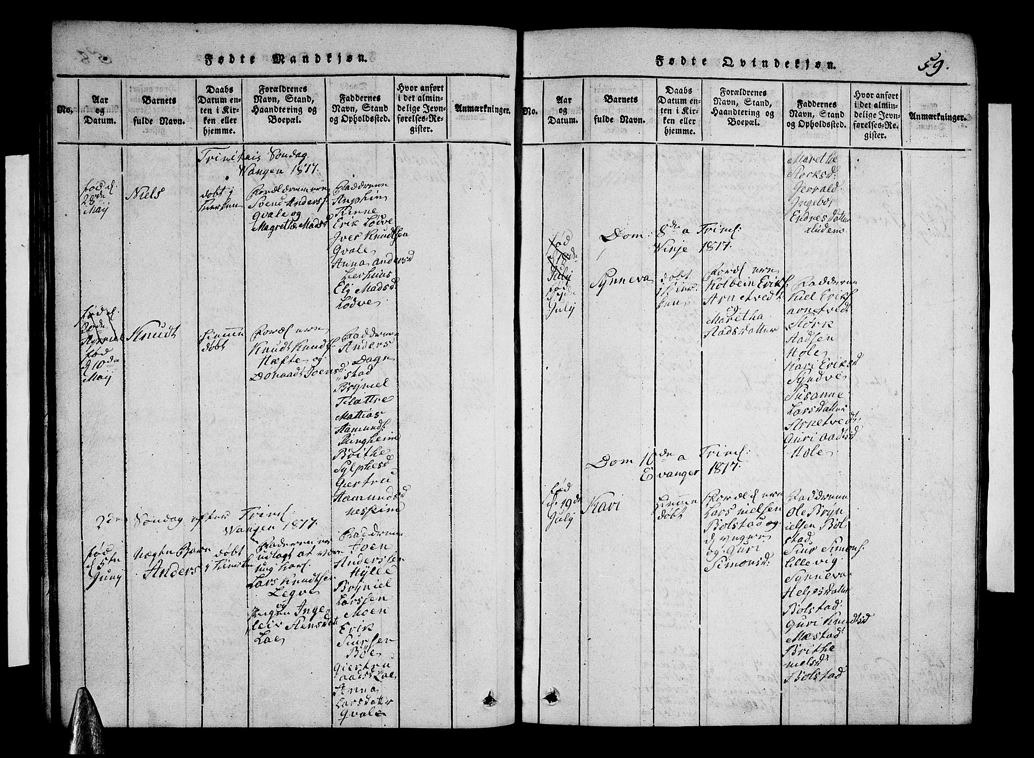 Voss sokneprestembete, SAB/A-79001/H/Hab: Parish register (copy) no. A 1, 1816-1818, p. 59