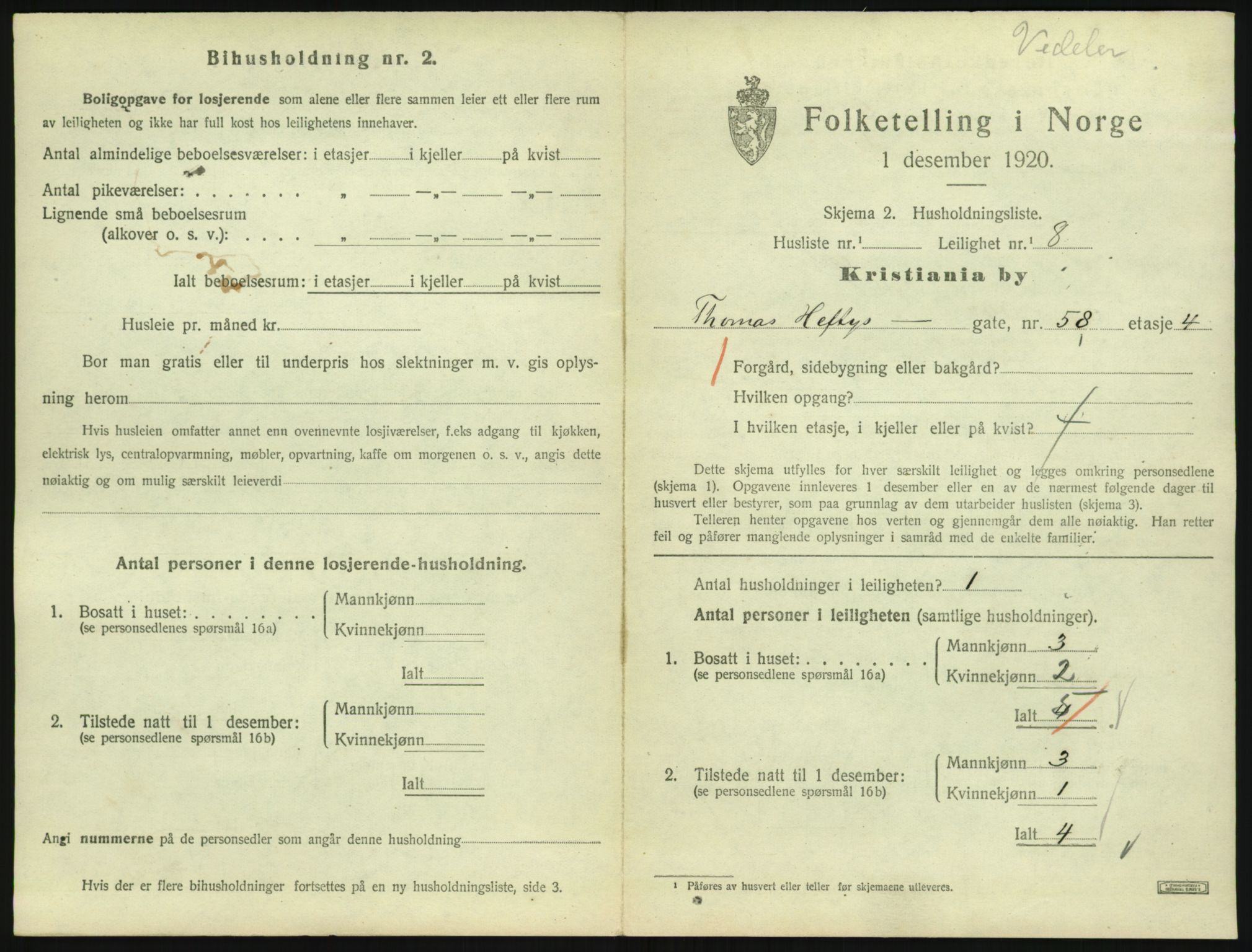 SAO, 1920 census for Kristiania, 1920, p. 111417