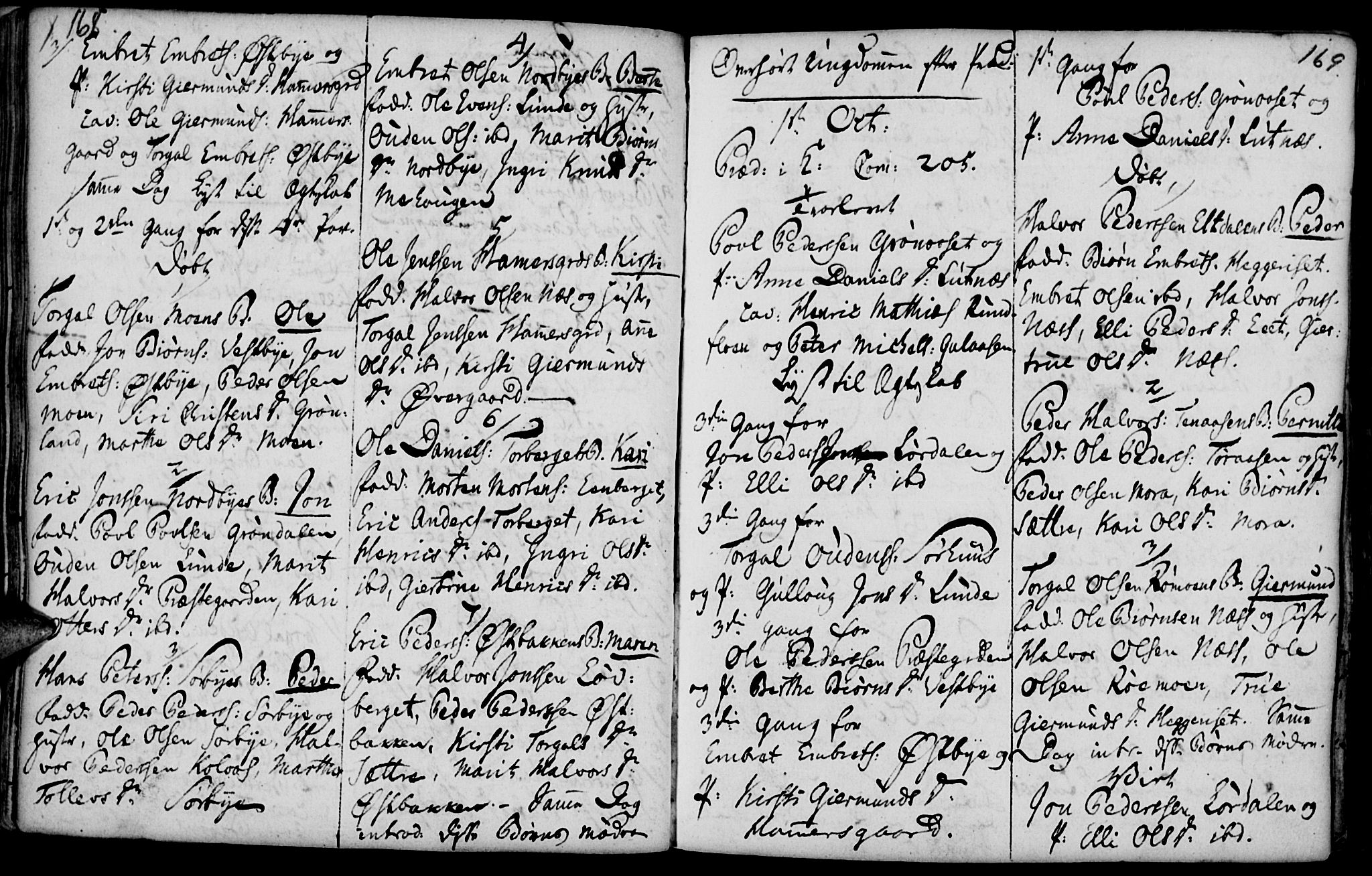 Elverum prestekontor, AV/SAH-PREST-044/H/Ha/Haa/L0004: Parish register (official) no. 4, 1761-1780, p. 168-169