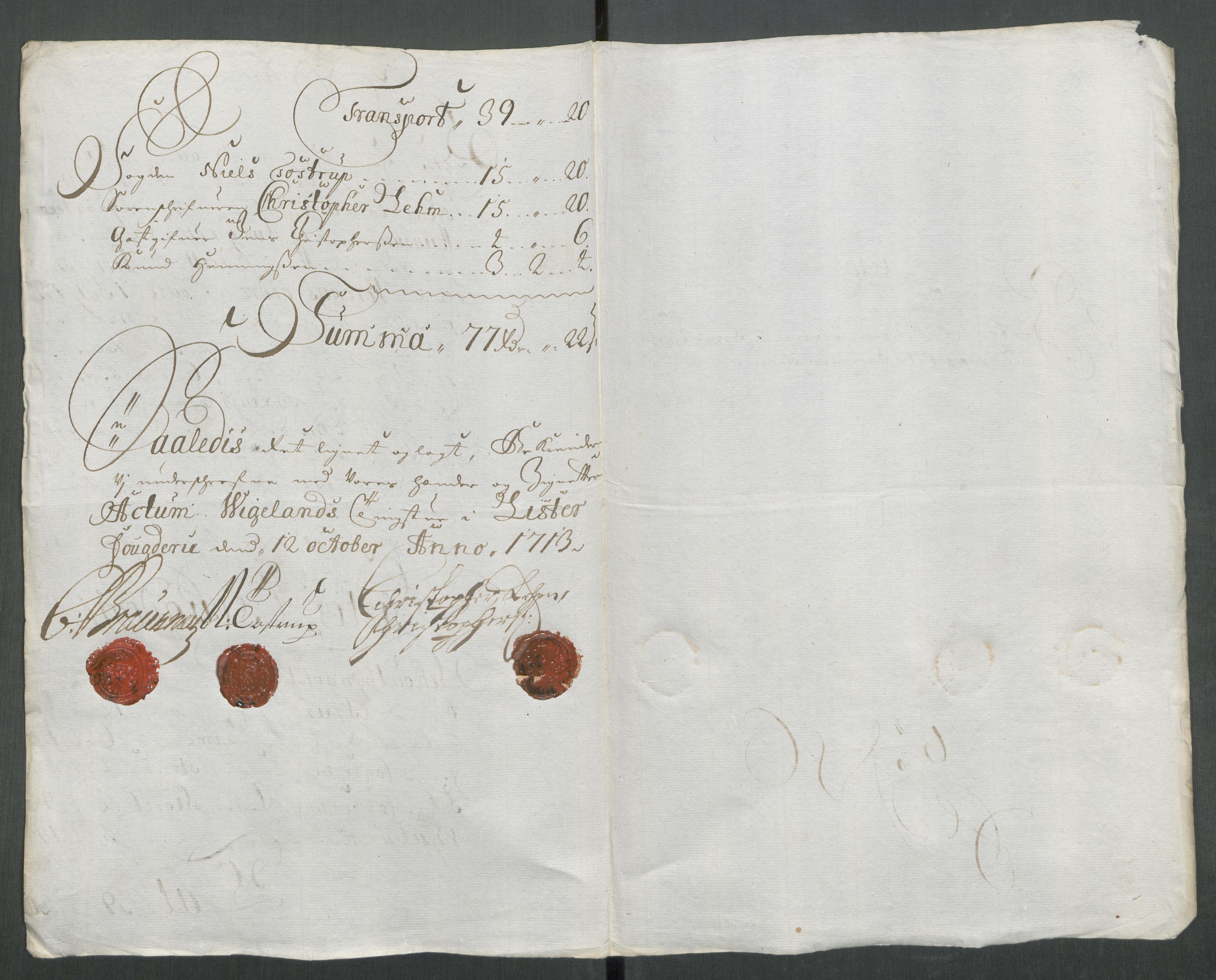 Rentekammeret inntil 1814, Reviderte regnskaper, Fogderegnskap, AV/RA-EA-4092/R43/L2556: Fogderegnskap Lista og Mandal, 1713, p. 176