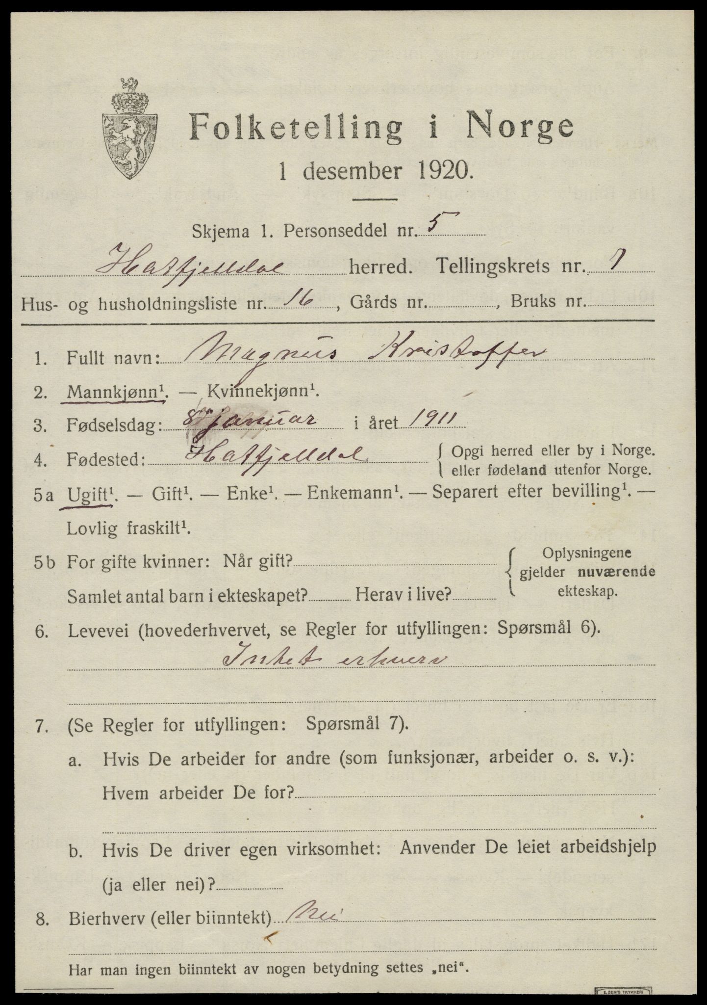 SAT, 1920 census for Hattfjelldal, 1920, p. 544