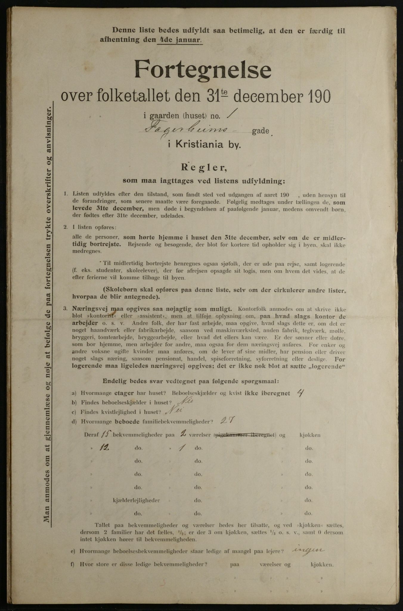 OBA, Municipal Census 1901 for Kristiania, 1901, p. 3739