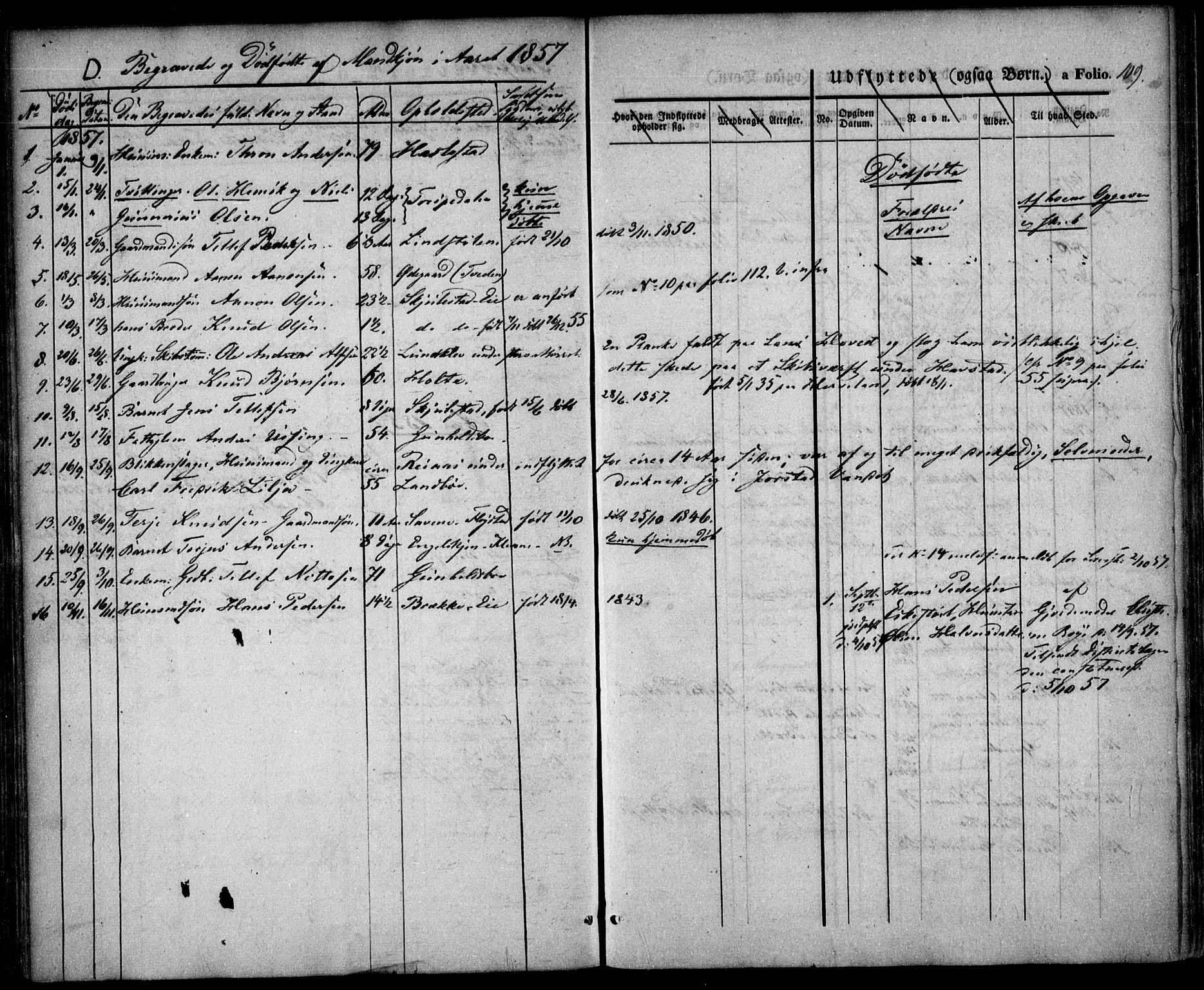 Austre Moland sokneprestkontor, AV/SAK-1111-0001/F/Fa/Faa/L0007: Parish register (official) no. A 7, 1847-1857, p. 109