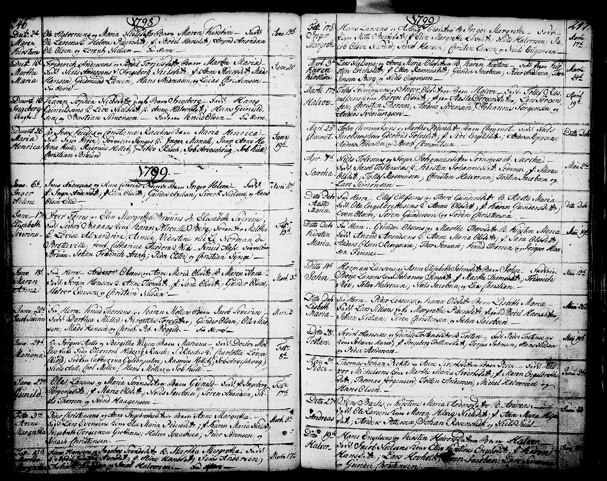 Porsgrunn kirkebøker , SAKO/A-104/F/Fa/L0002: Parish register (official) no. 2, 1764-1814, p. 246-247