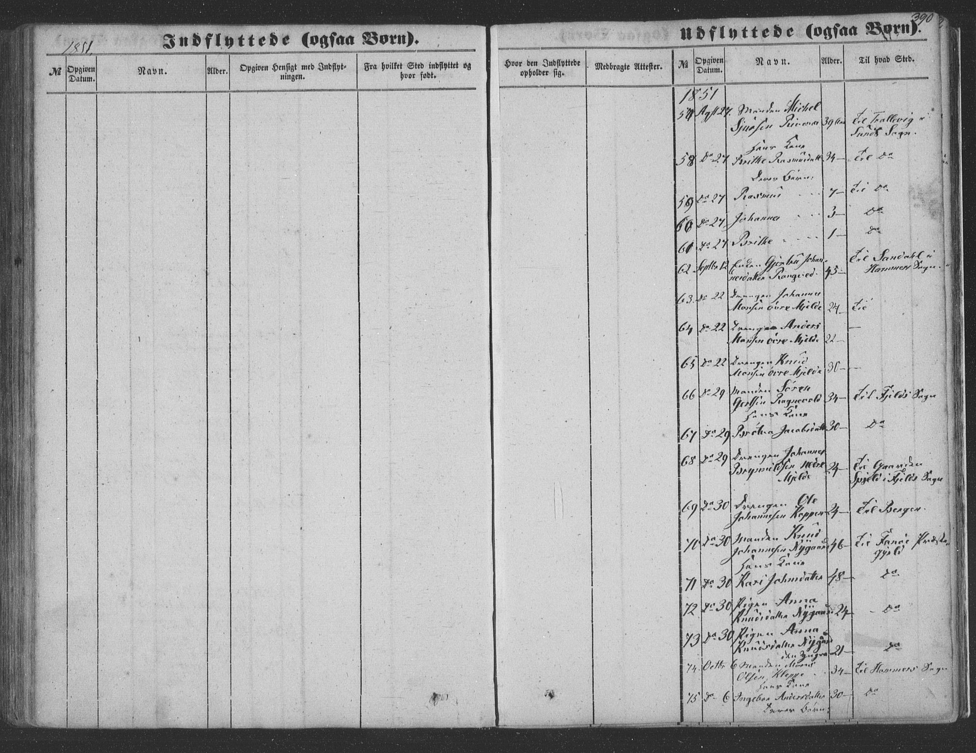 Haus sokneprestembete, AV/SAB-A-75601/H/Haa: Parish register (official) no. A 16 II, 1848-1857, p. 390