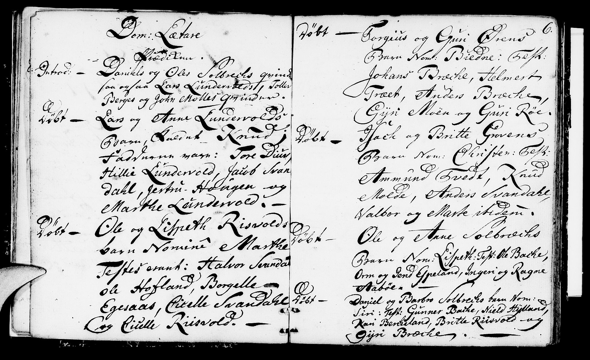 Suldal sokneprestkontor, SAST/A-101845/01/IV/L0002: Parish register (official) no. A 2, 1780-1808, p. 6