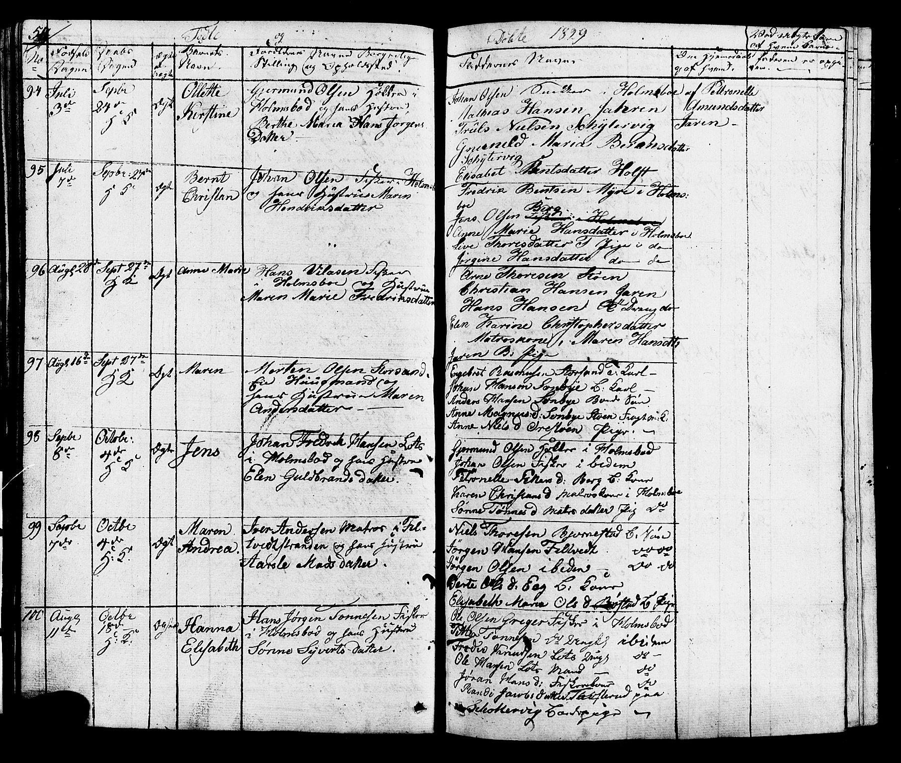 Hurum kirkebøker, SAKO/A-229/G/Ga/L0002: Parish register (copy) no. I 2, 1827-1857, p. 54