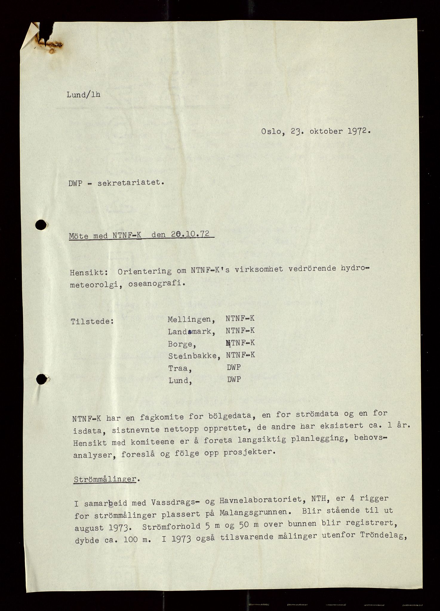 Industridepartementet, Oljekontoret, AV/SAST-A-101348/Di/L0003: DWP, møtereferater, 1972-1974, p. 129