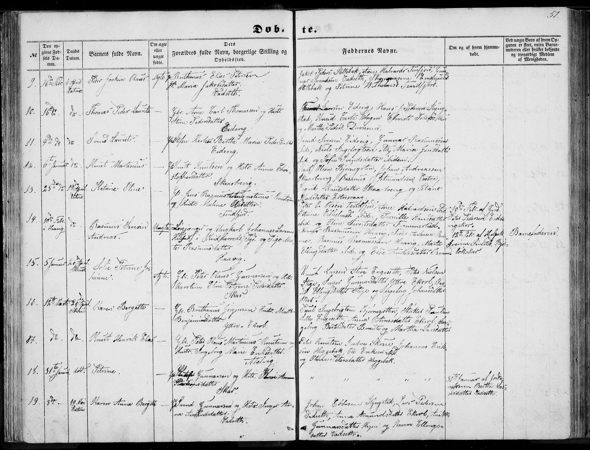 Ministerialprotokoller, klokkerbøker og fødselsregistre - Møre og Romsdal, SAT/A-1454/524/L0354: Parish register (official) no. 524A06, 1857-1863, p. 51