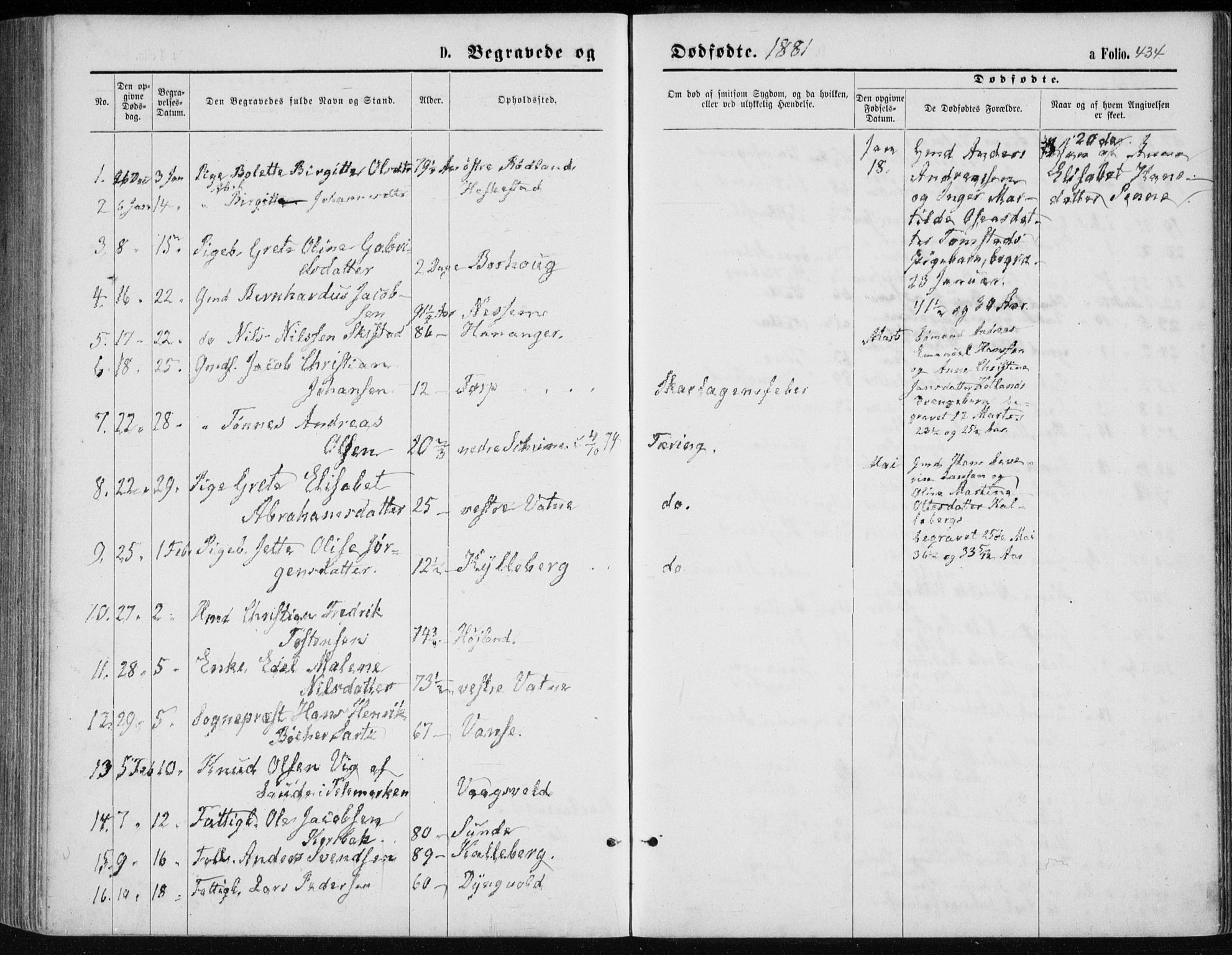 Lista sokneprestkontor, AV/SAK-1111-0027/F/Fb/L0004: Parish register (copy) no. B 4, 1877-1891, p. 434