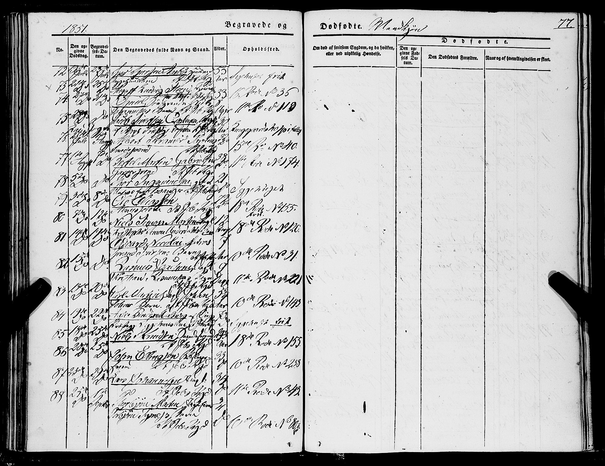 Domkirken sokneprestembete, AV/SAB-A-74801/H/Haa/L0040: Parish register (official) no. E 1, 1841-1853, p. 77