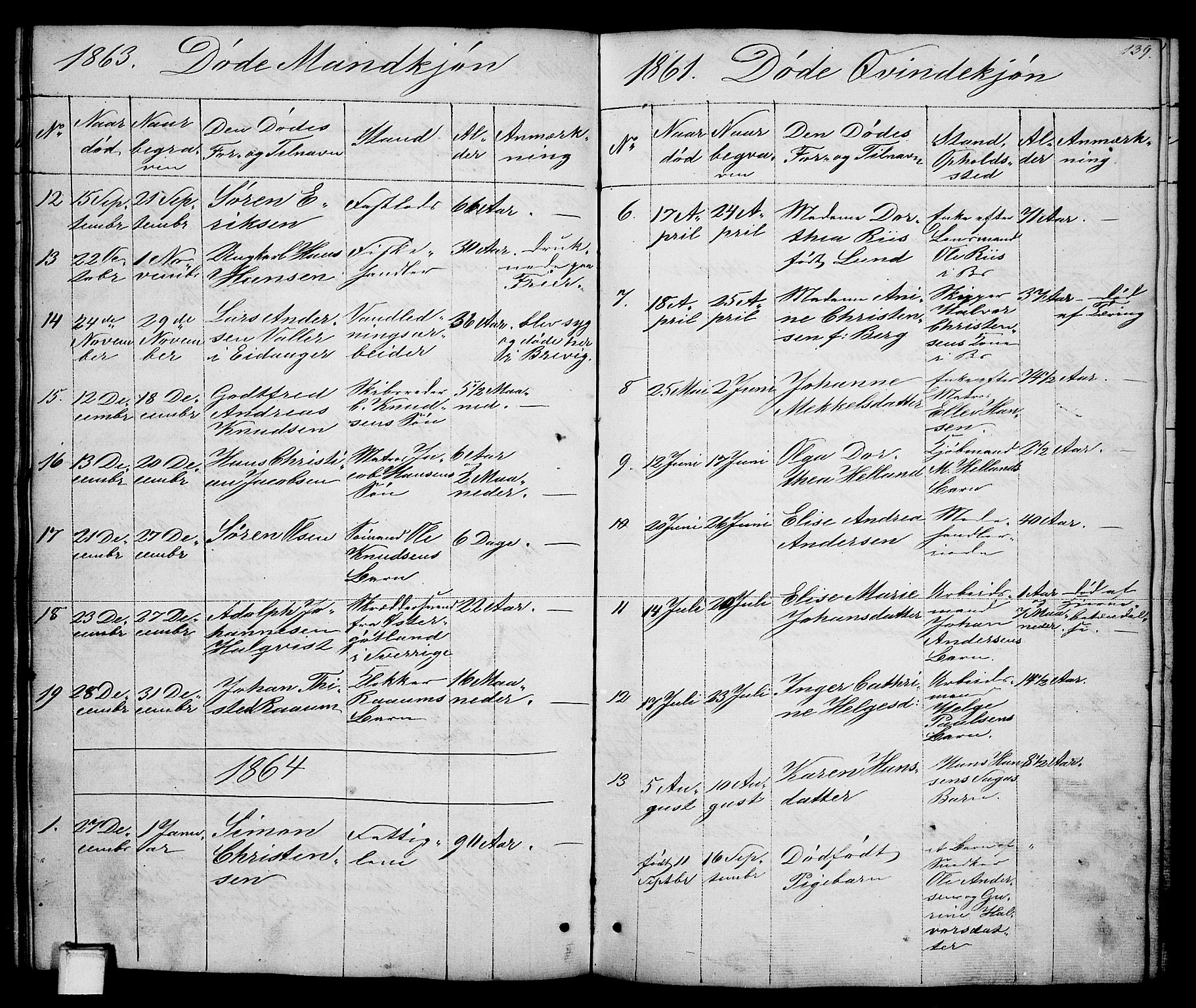 Brevik kirkebøker, AV/SAKO-A-255/G/Ga/L0002: Parish register (copy) no. 2, 1846-1865, p. 139