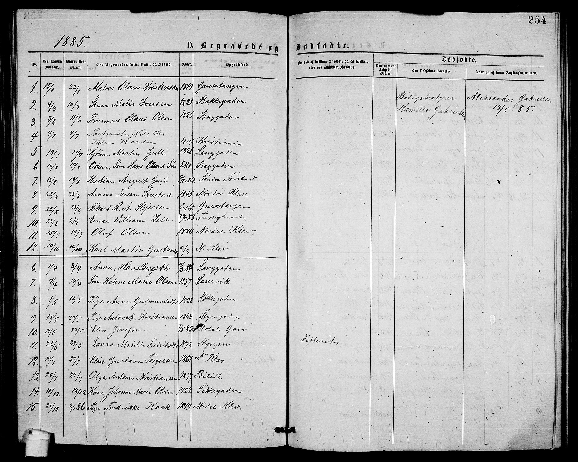 Holmestrand kirkebøker, AV/SAKO-A-346/G/Ga/L0004: Parish register (copy) no. 4, 1874-1888, p. 254