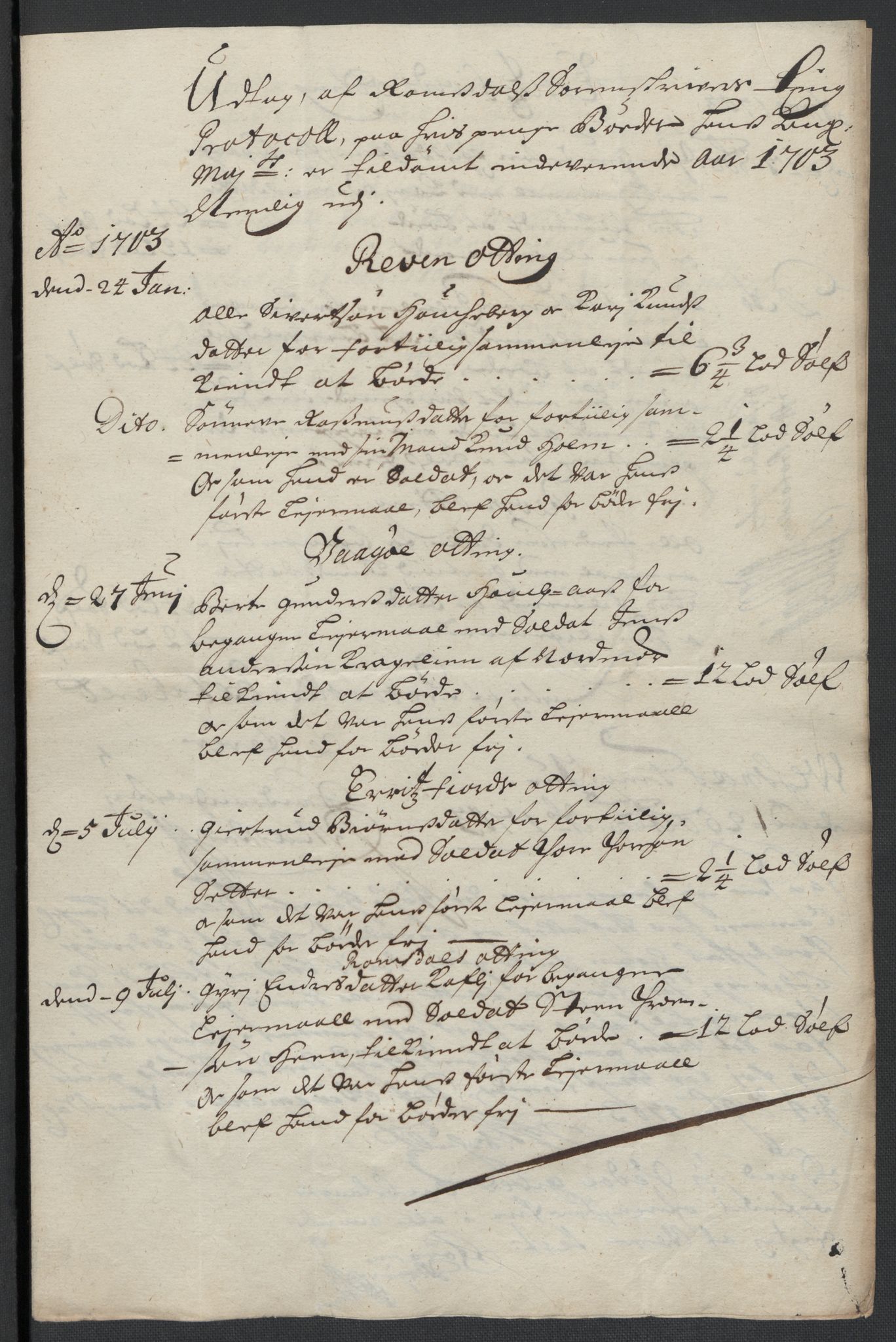 Rentekammeret inntil 1814, Reviderte regnskaper, Fogderegnskap, RA/EA-4092/R55/L3656: Fogderegnskap Romsdal, 1703-1705, p. 80