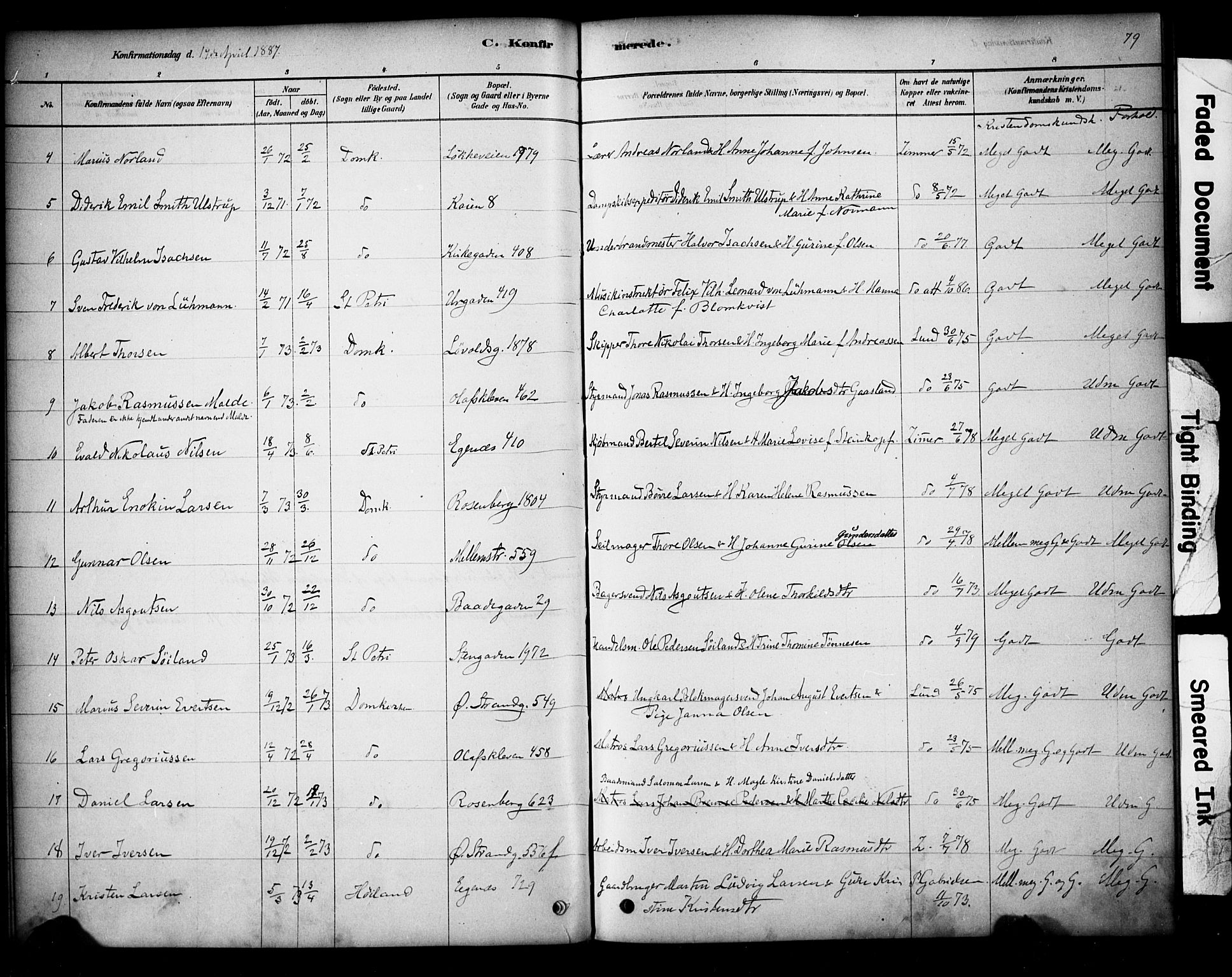 Domkirken sokneprestkontor, AV/SAST-A-101812/001/30/30BA/L0028: Parish register (official) no. A 27, 1878-1896, p. 79