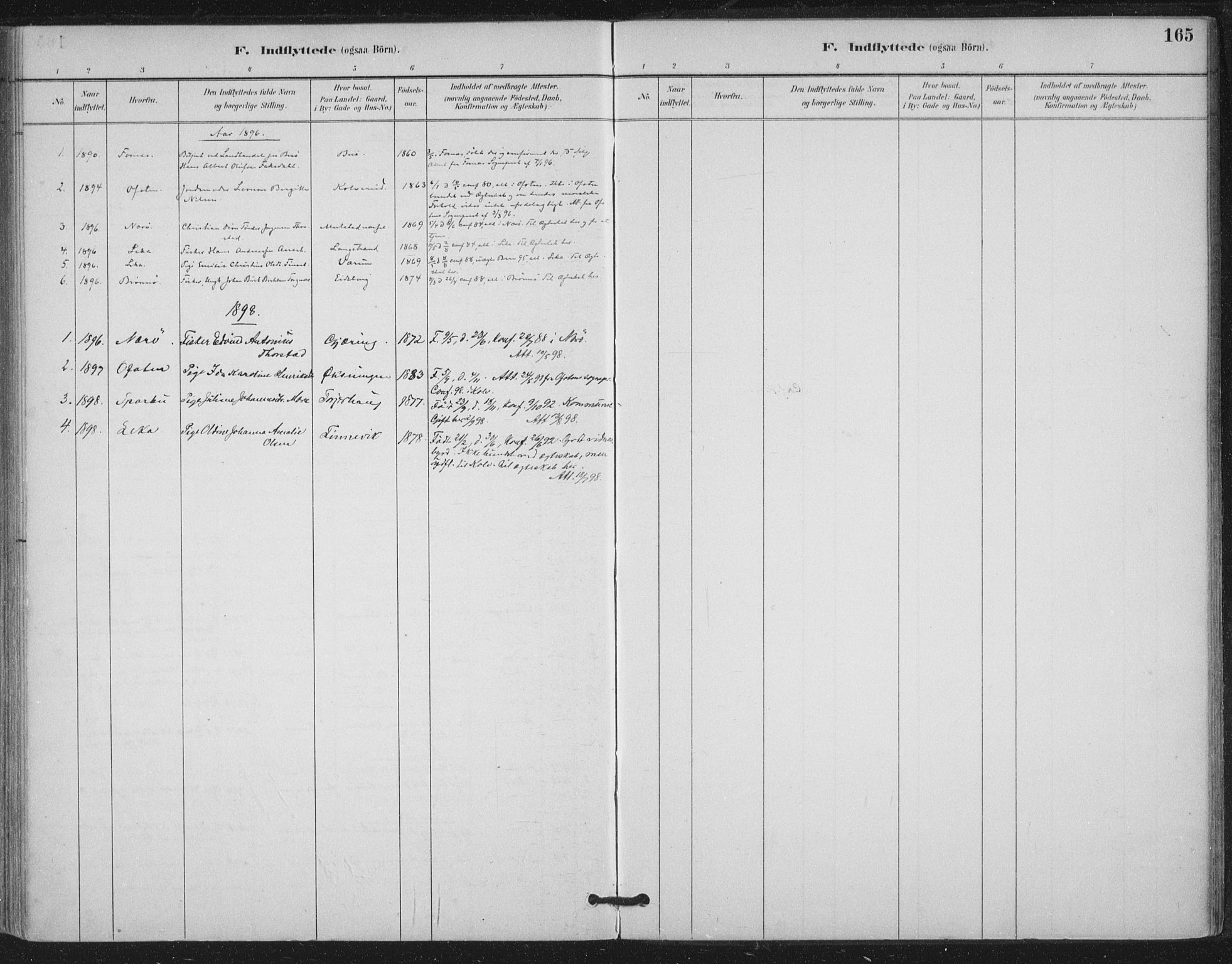 Ministerialprotokoller, klokkerbøker og fødselsregistre - Nord-Trøndelag, SAT/A-1458/780/L0644: Parish register (official) no. 780A08, 1886-1903, p. 165