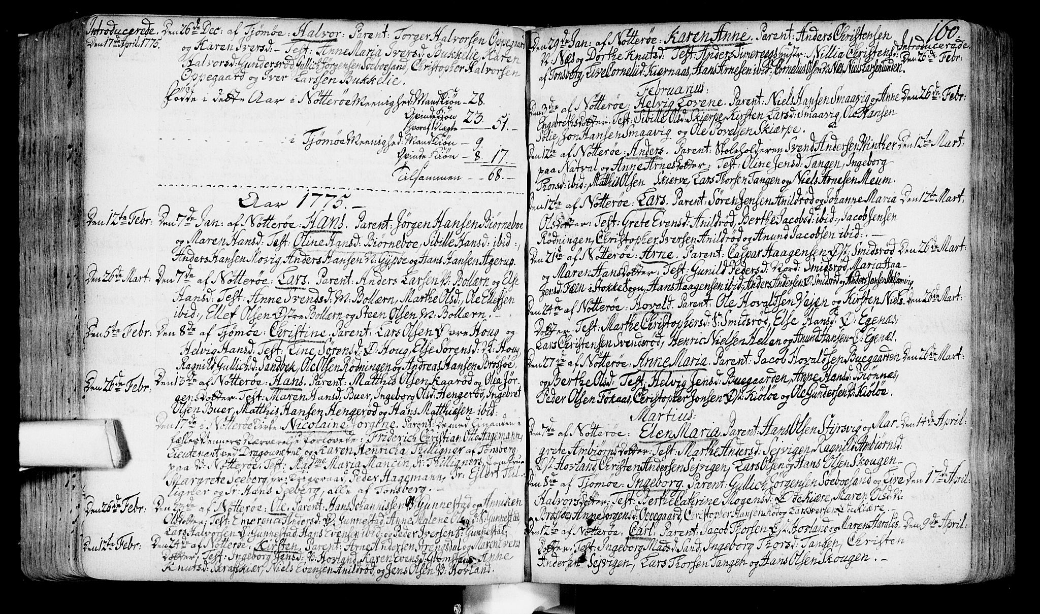Nøtterøy kirkebøker, SAKO/A-354/F/Fa/L0002: Parish register (official) no. I 2, 1738-1790, p. 160