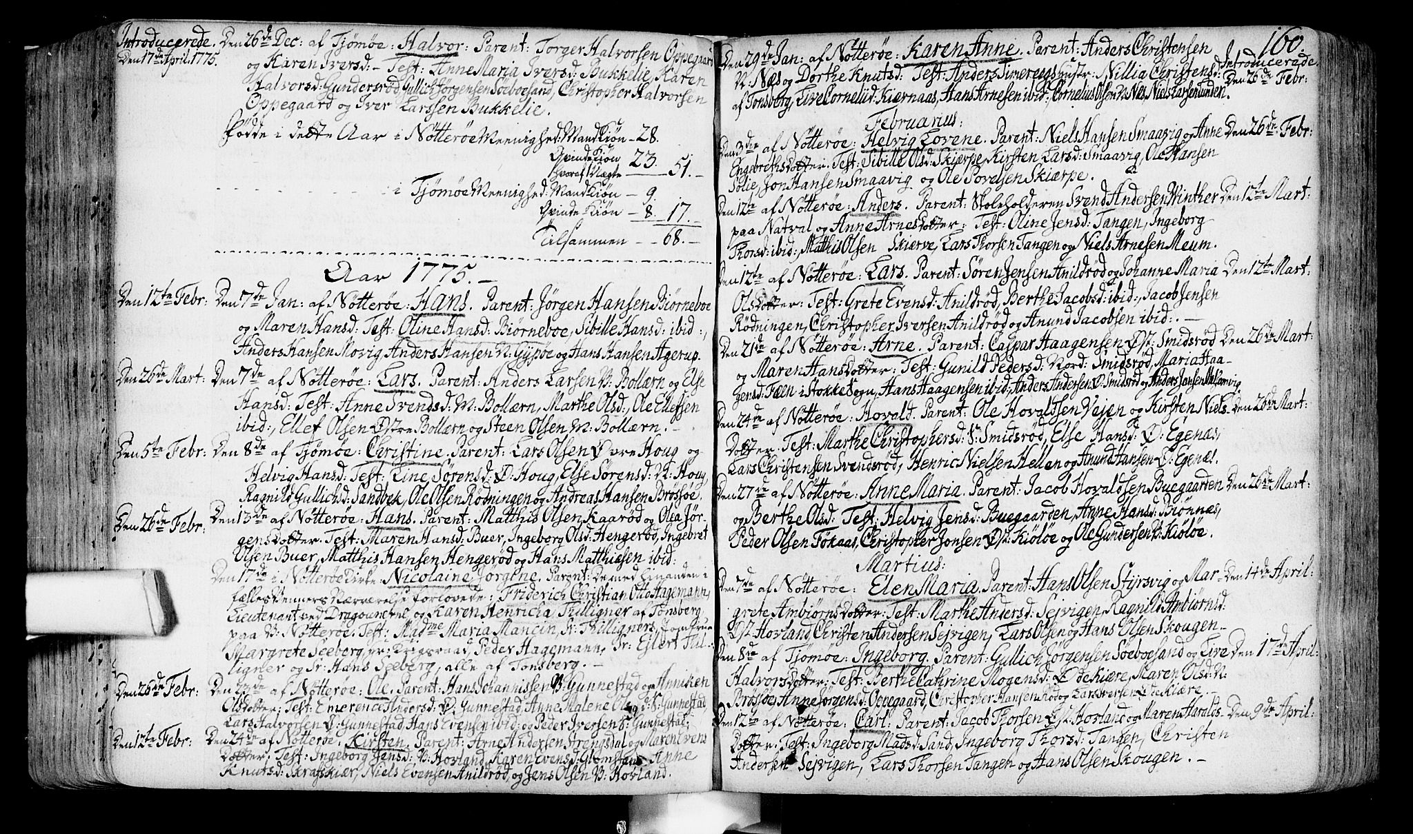 Nøtterøy kirkebøker, AV/SAKO-A-354/F/Fa/L0002: Parish register (official) no. I 2, 1738-1790, p. 160