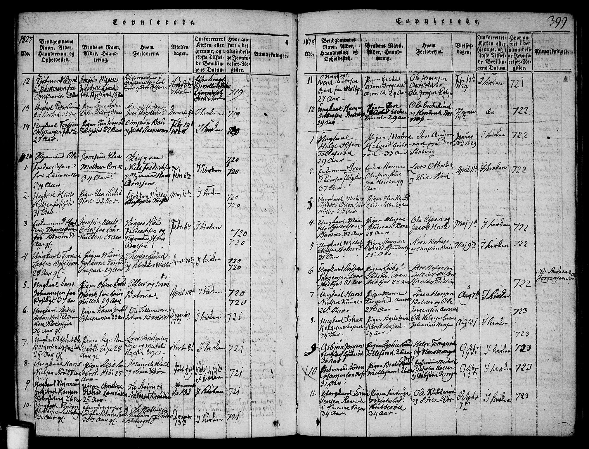 Rygge prestekontor Kirkebøker, SAO/A-10084b/F/Fa/L0003: Parish register (official) no. 3, 1814-1836, p. 398-399