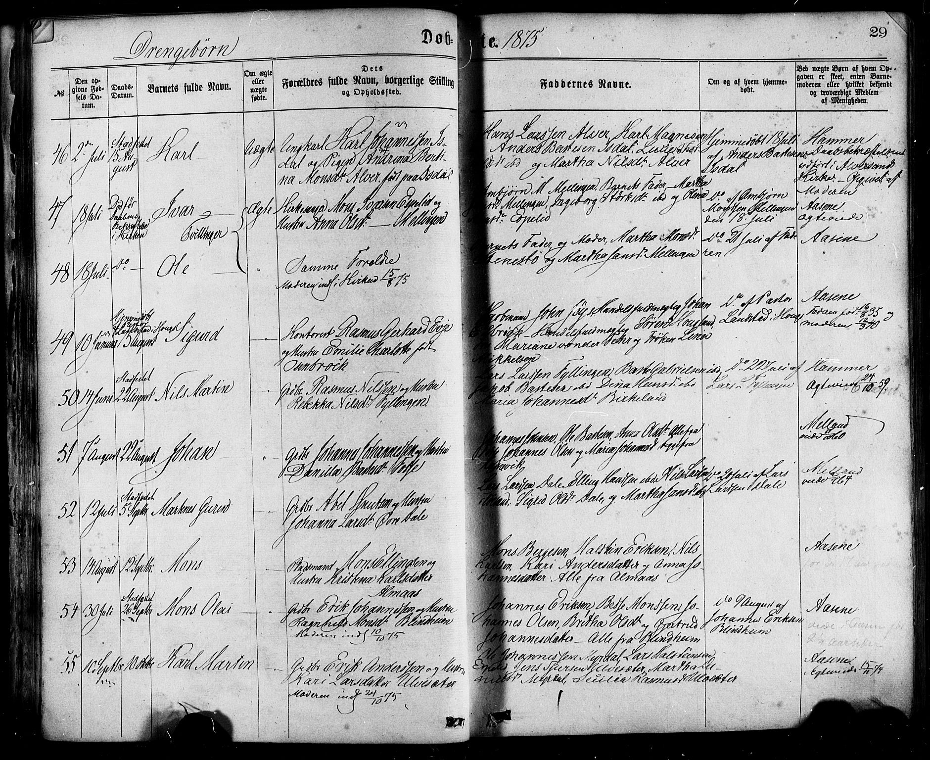 Hamre sokneprestembete, AV/SAB-A-75501/H/Ha/Haa/Haaa/L0015: Parish register (official) no. A 15, 1870-1881, p. 29