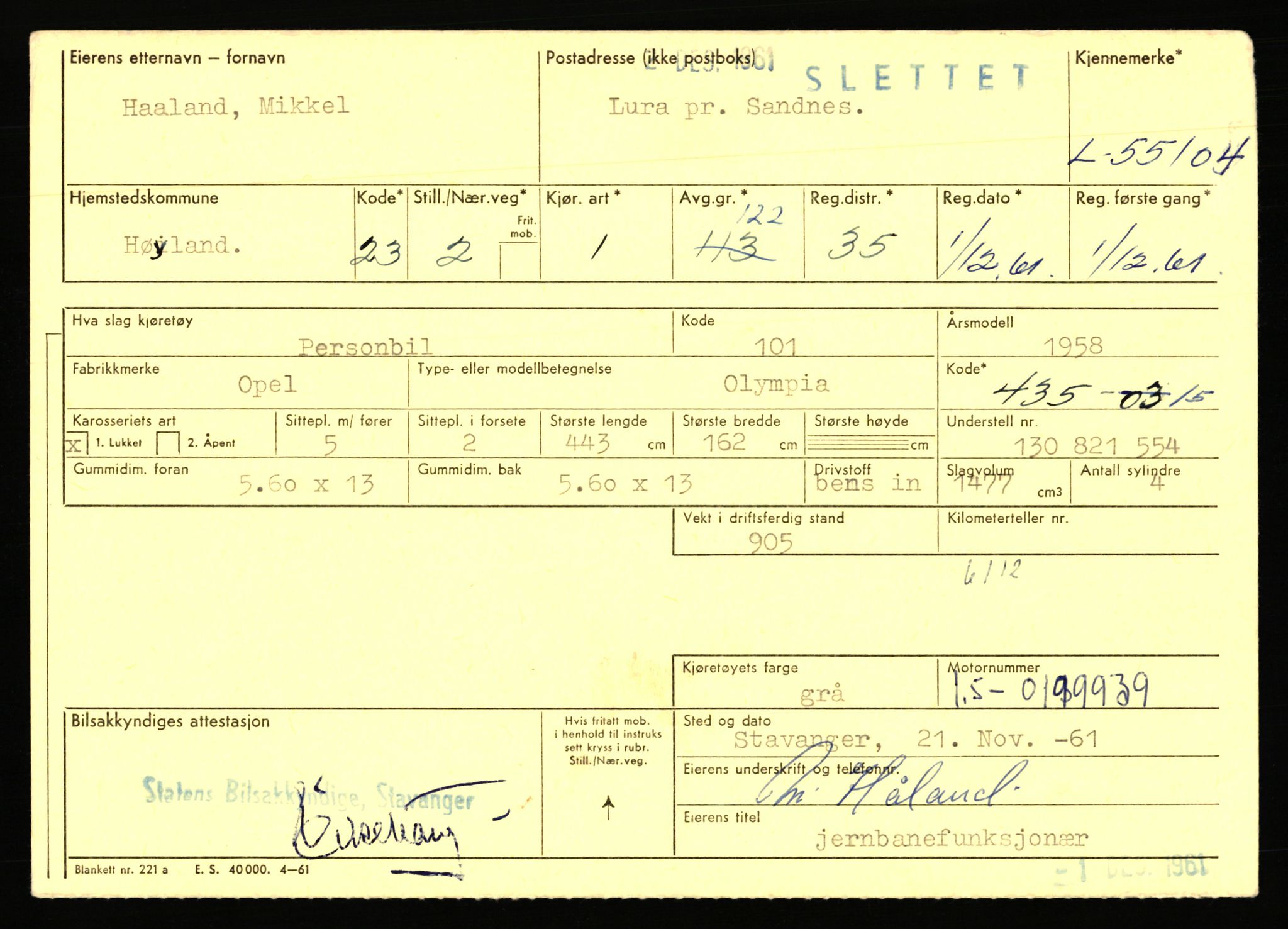 Stavanger trafikkstasjon, AV/SAST-A-101942/0/F/L0054: L-54200 - L-55699, 1930-1971, p. 1861