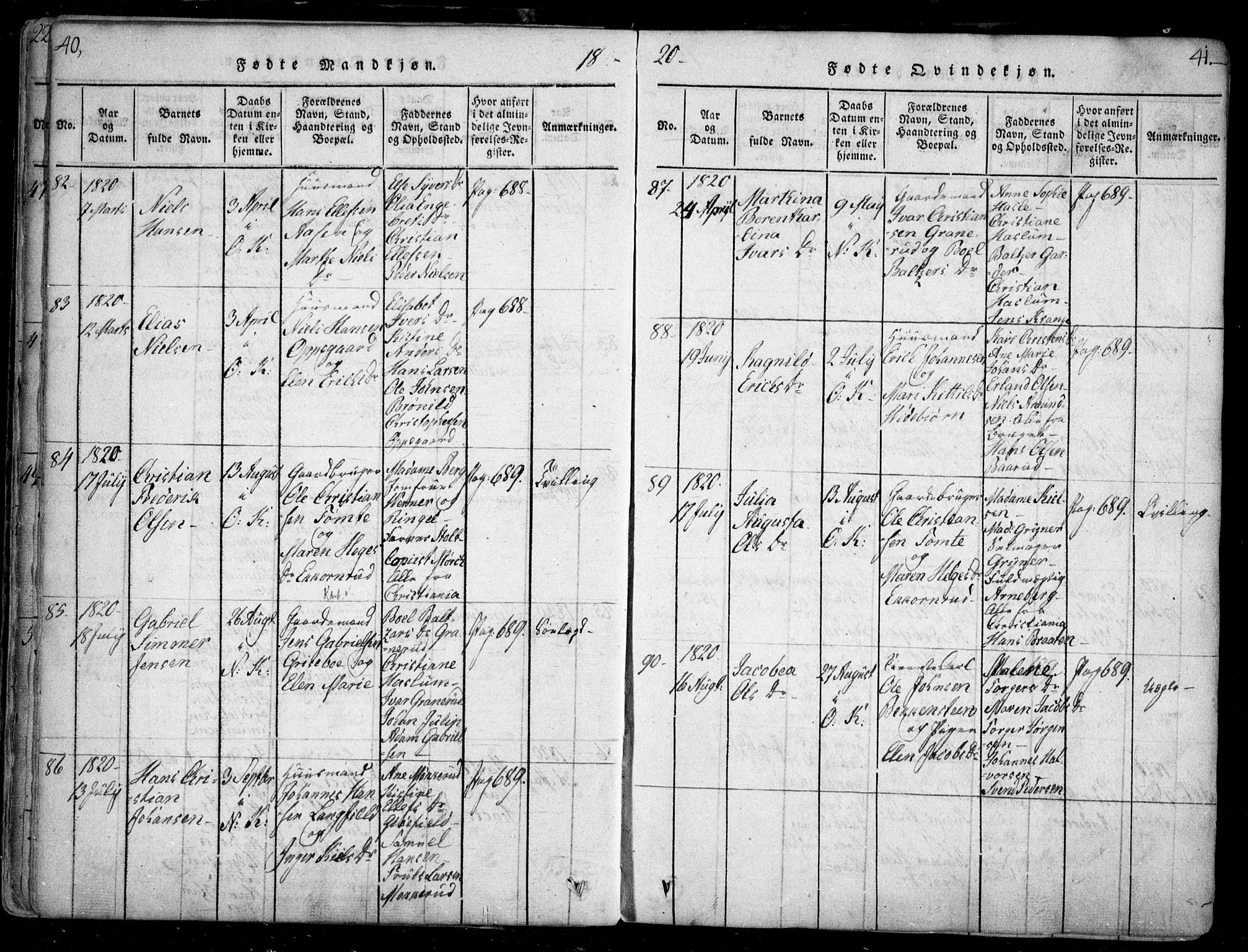 Nesodden prestekontor Kirkebøker, SAO/A-10013/F/Fa/L0006: Parish register (official) no. I 6, 1814-1847, p. 40-41