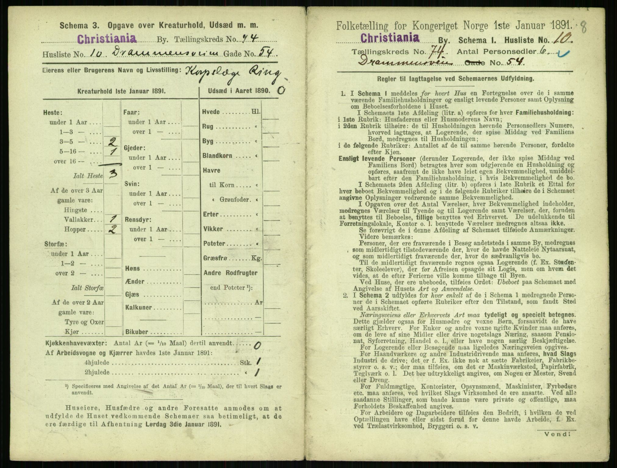 RA, 1891 census for 0301 Kristiania, 1891, p. 39619