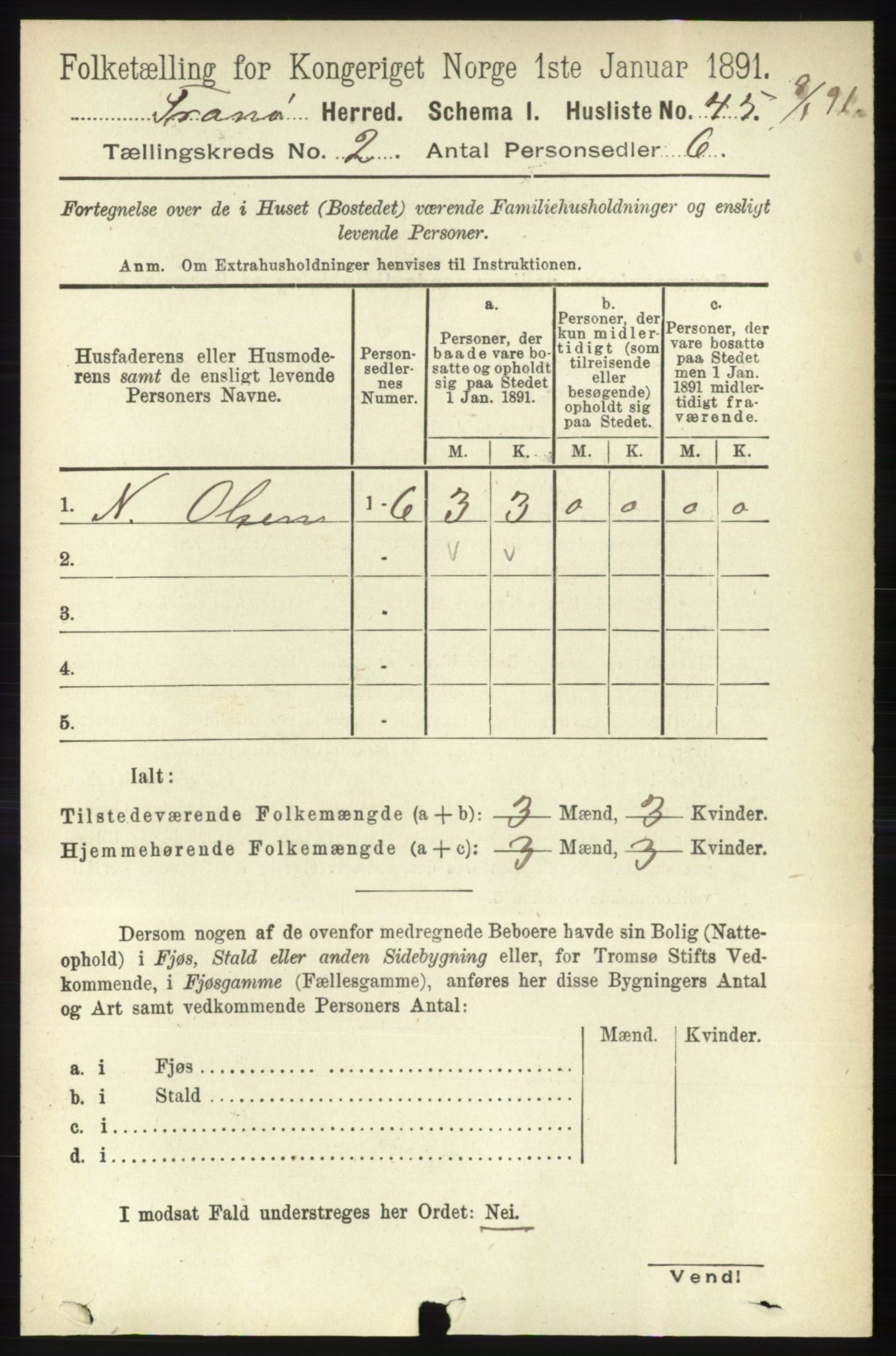 RA, 1891 census for 1927 Tranøy, 1891, p. 478