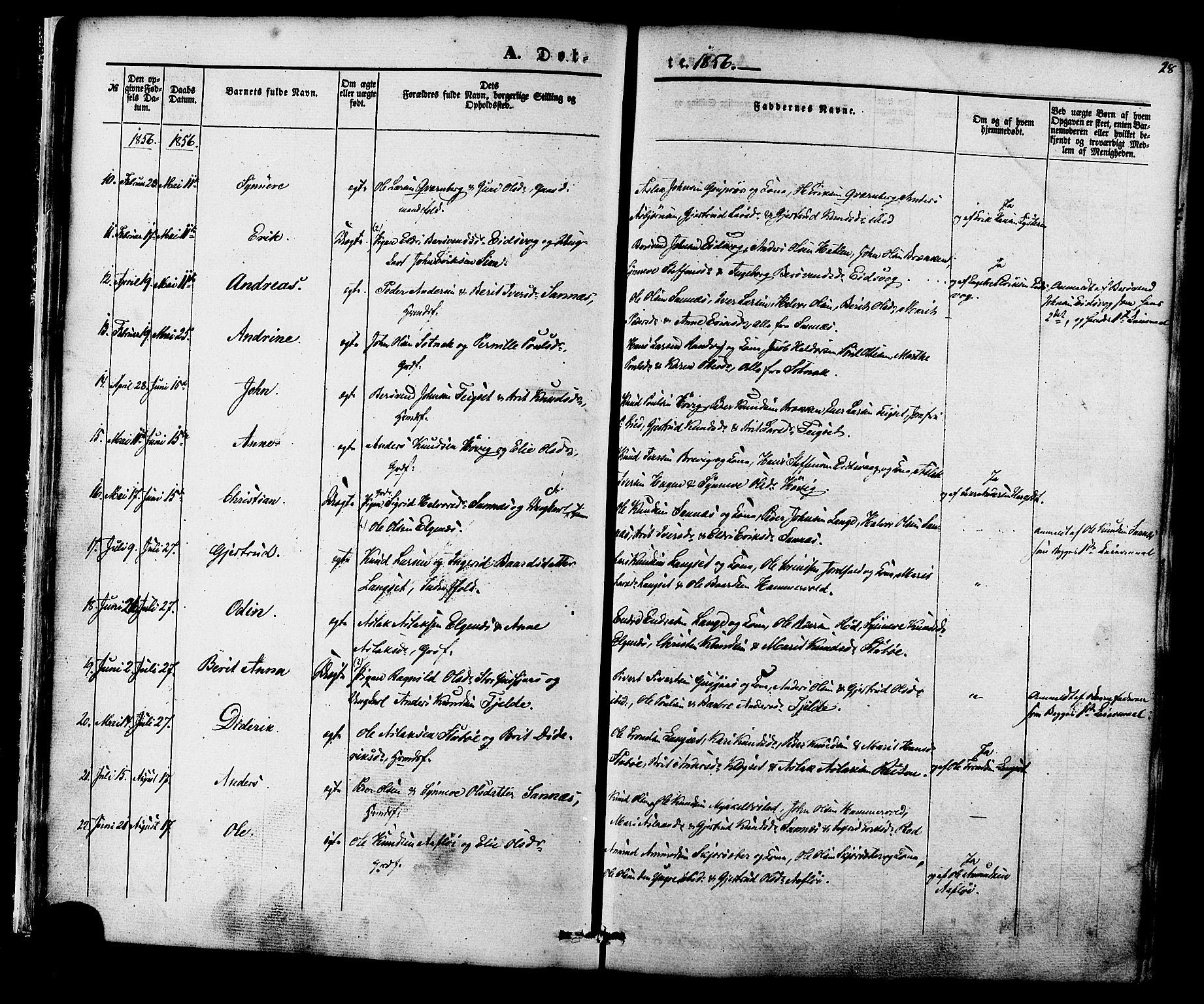 Ministerialprotokoller, klokkerbøker og fødselsregistre - Møre og Romsdal, AV/SAT-A-1454/551/L0625: Parish register (official) no. 551A05, 1846-1879, p. 28