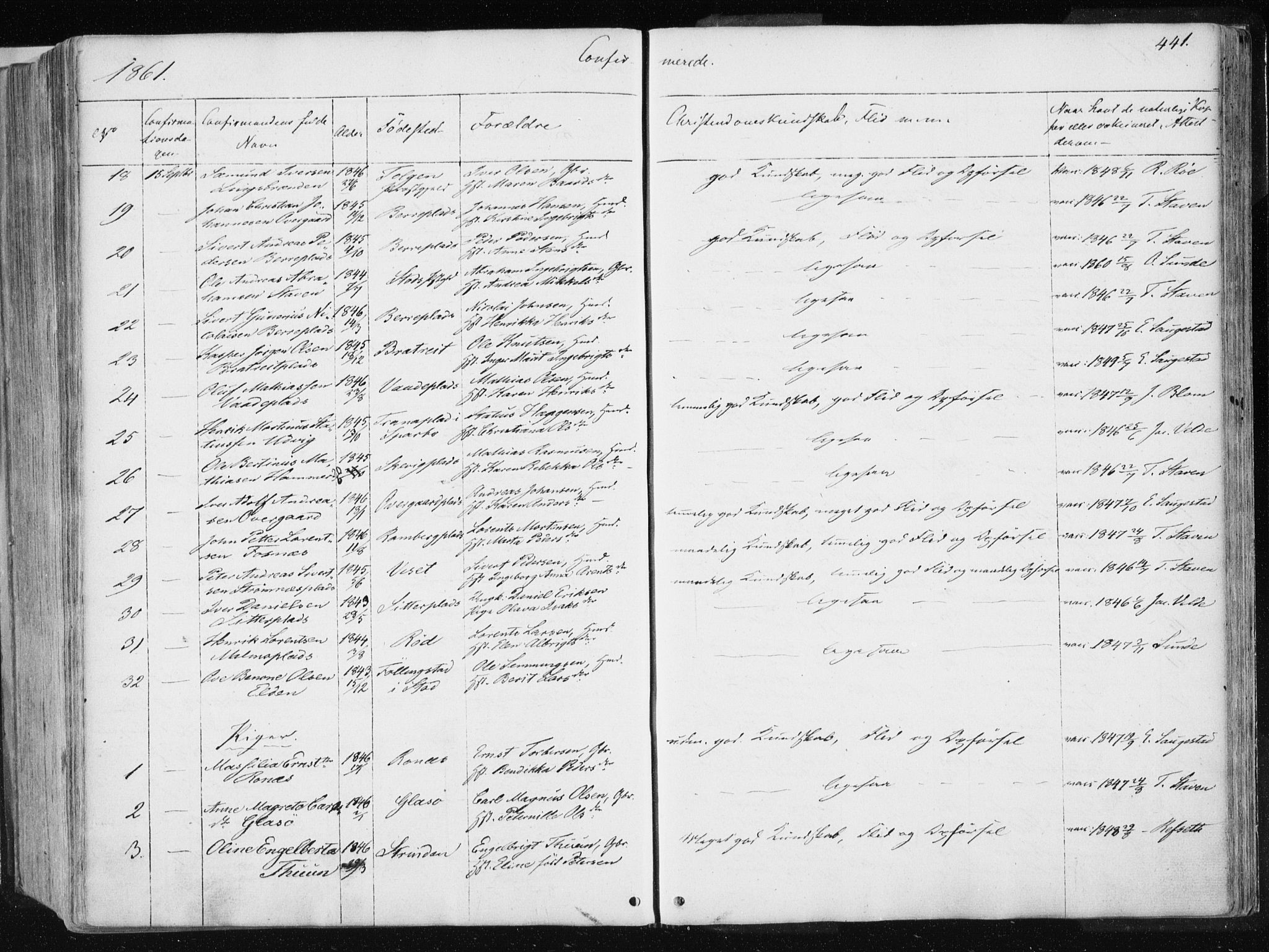 Ministerialprotokoller, klokkerbøker og fødselsregistre - Nord-Trøndelag, SAT/A-1458/741/L0393: Parish register (official) no. 741A07, 1849-1863, p. 441
