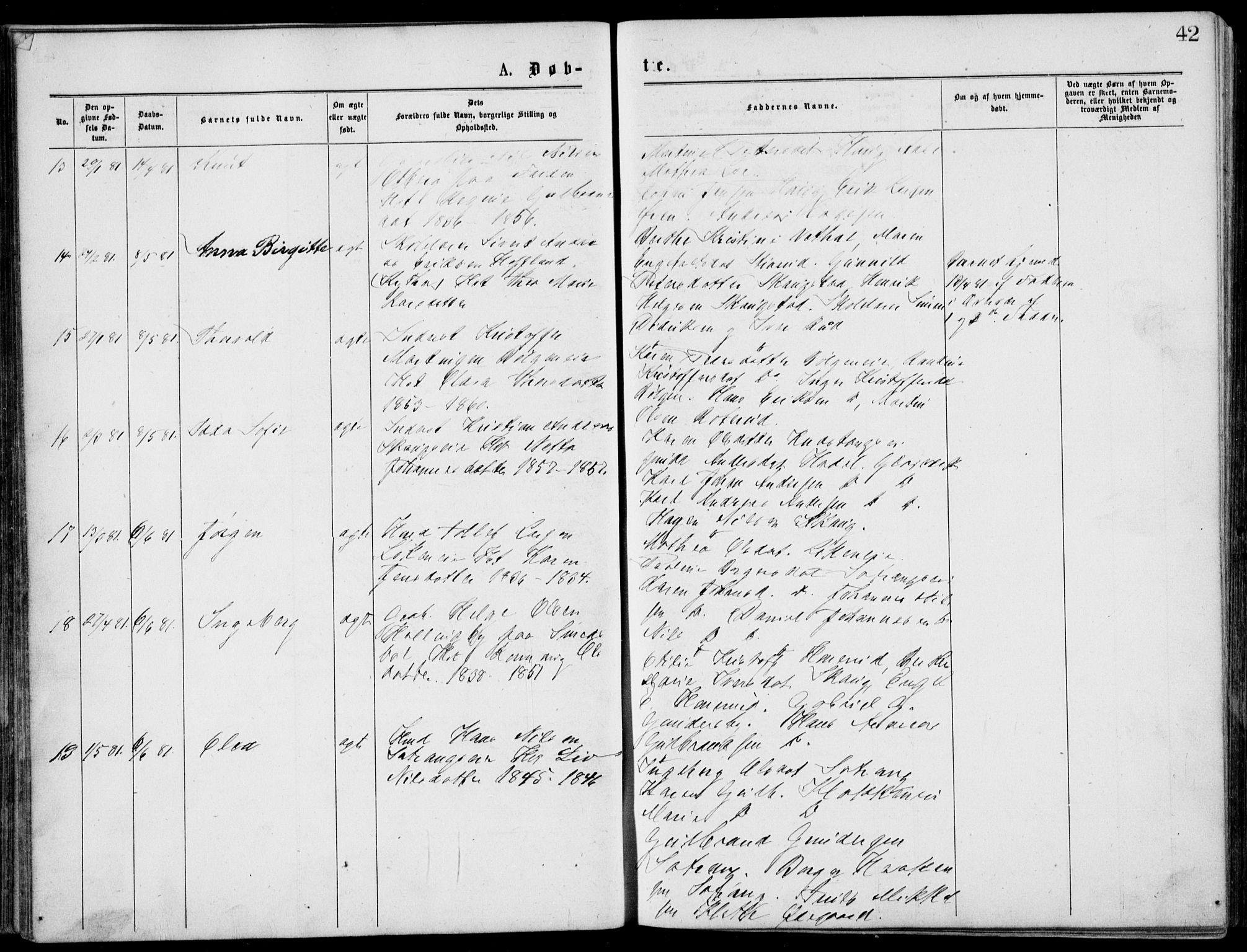 Norderhov kirkebøker, AV/SAKO-A-237/G/Gb/L0001: Parish register (copy) no. II 1, 1876-1899, p. 42