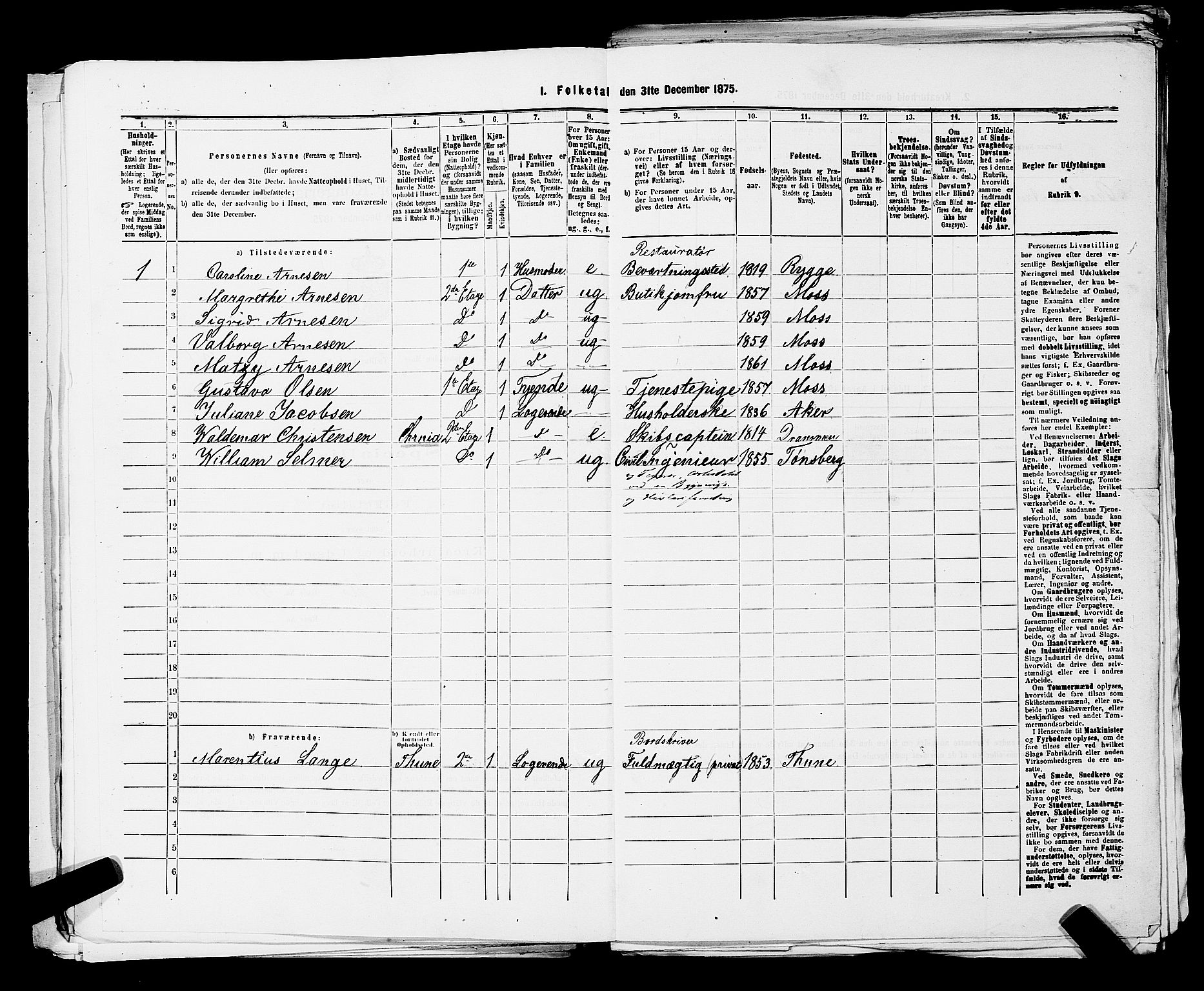 RA, 1875 census for 0104B Moss/Moss, 1875, p. 584