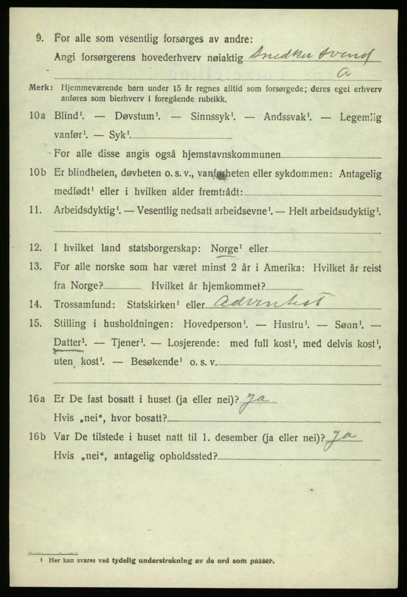 SAB, 1920 census for Haus, 1920, p. 8044