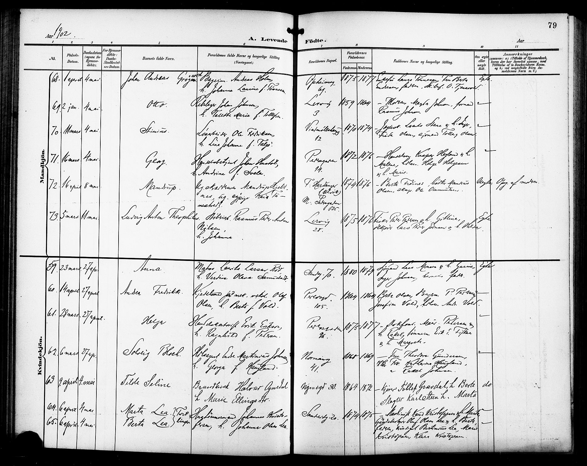 St. Johannes sokneprestkontor, SAST/A-101814/001/30/30BB/L0004: Parish register (copy) no. B 4, 1900-1907, p. 79