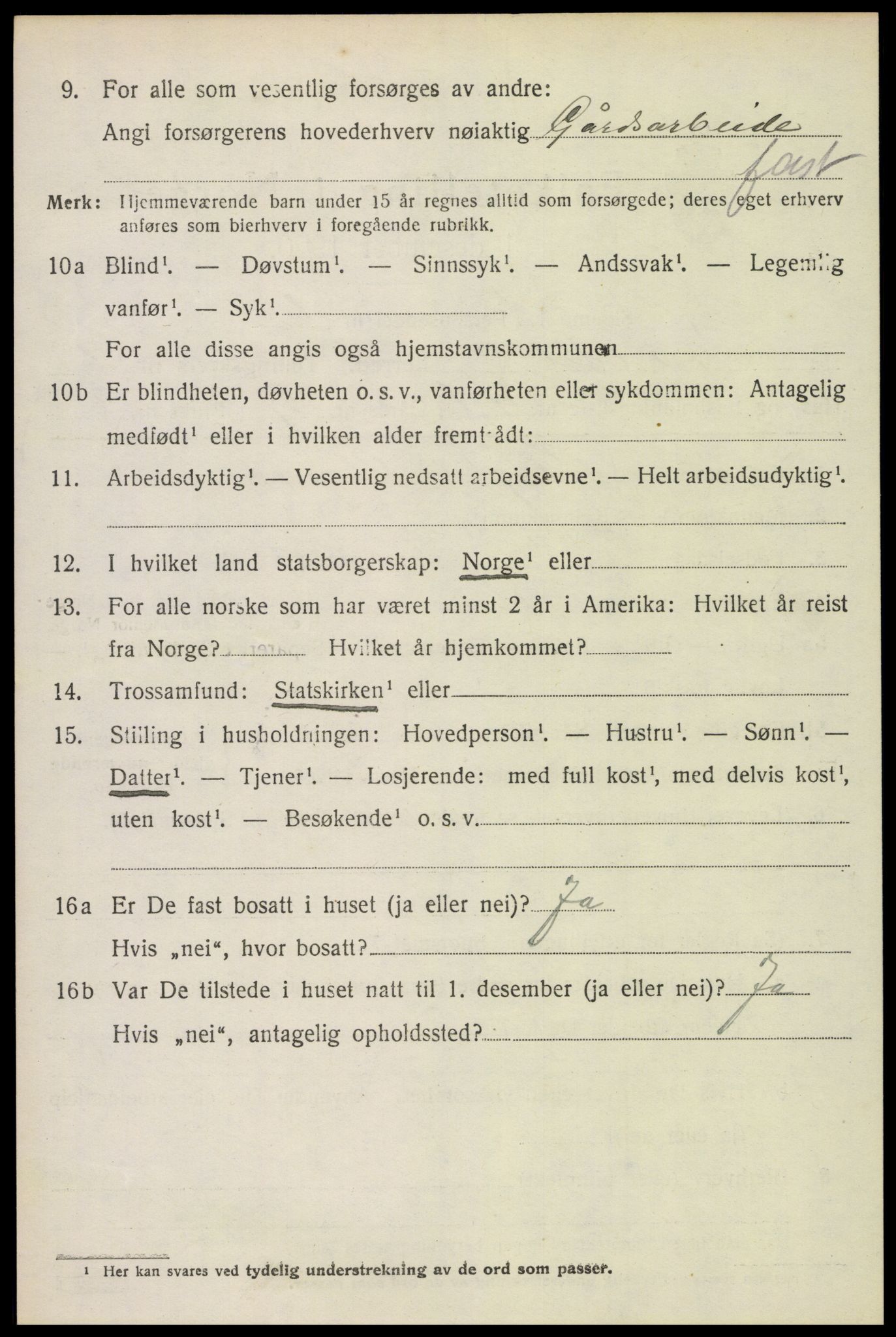 SAH, 1920 census for Nord-Odal, 1920, p. 7092