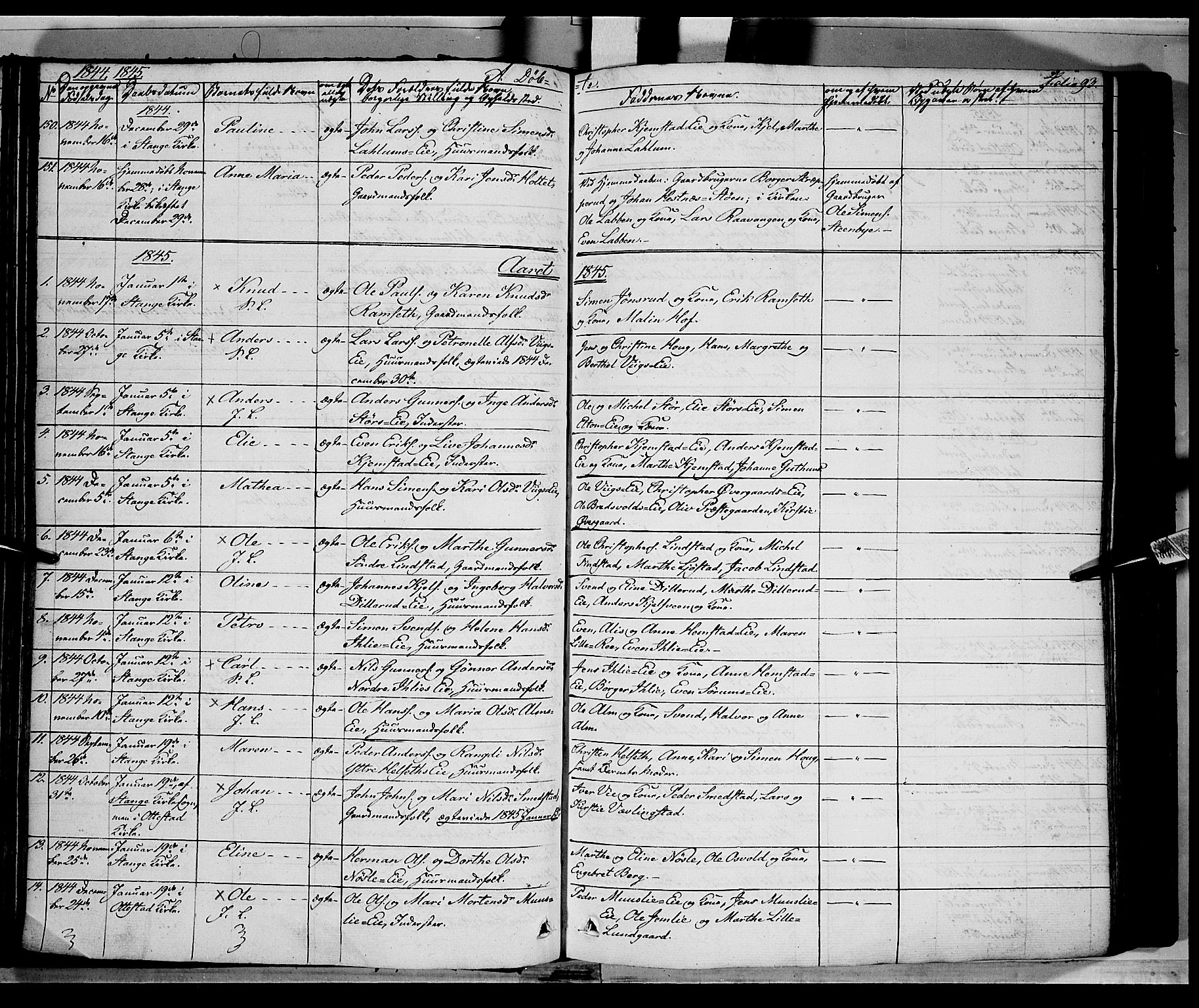 Stange prestekontor, SAH/PREST-002/K/L0010: Parish register (official) no. 10, 1835-1845, p. 93