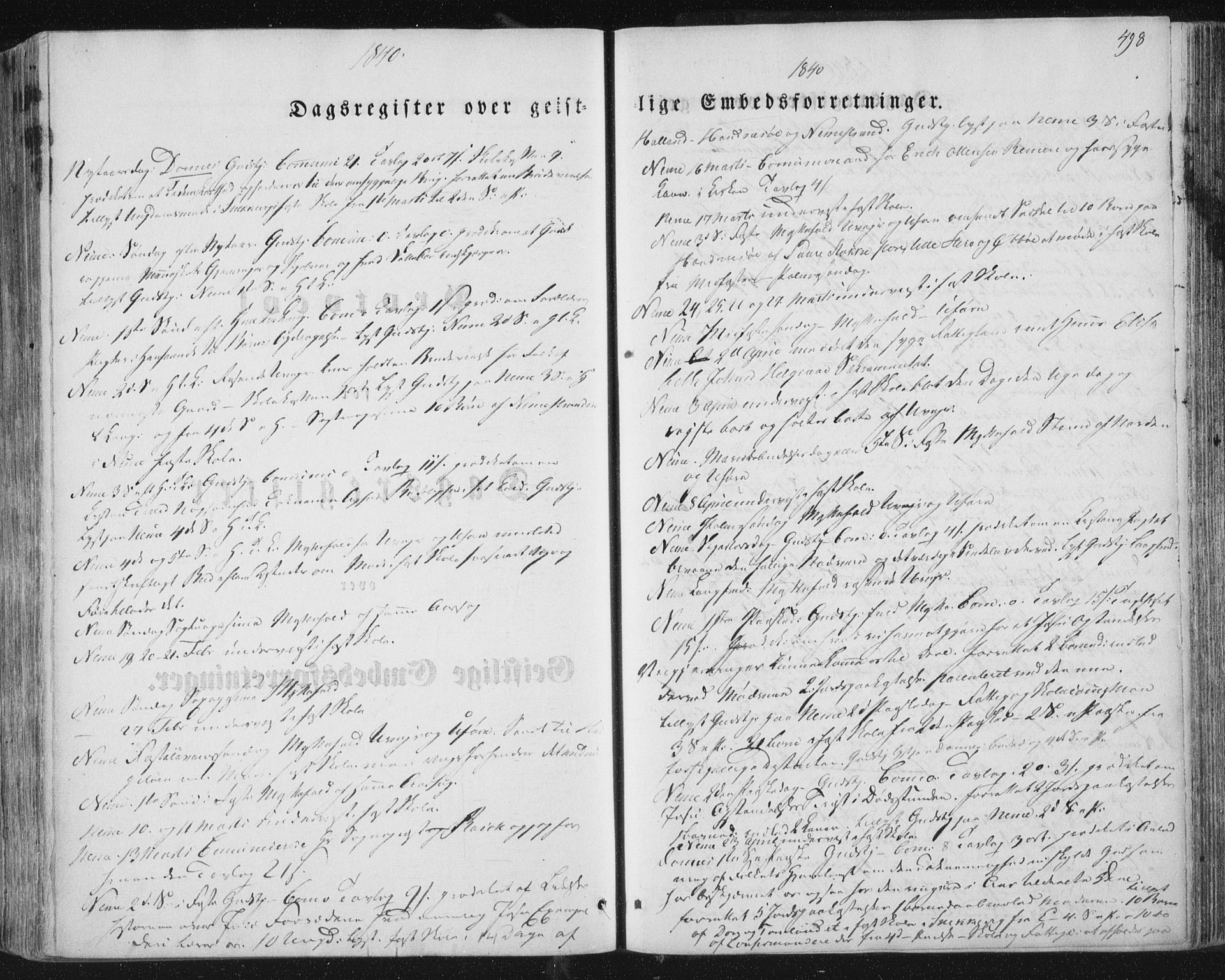 Ministerialprotokoller, klokkerbøker og fødselsregistre - Nordland, AV/SAT-A-1459/838/L0549: Parish register (official) no. 838A07, 1840-1854, p. 498
