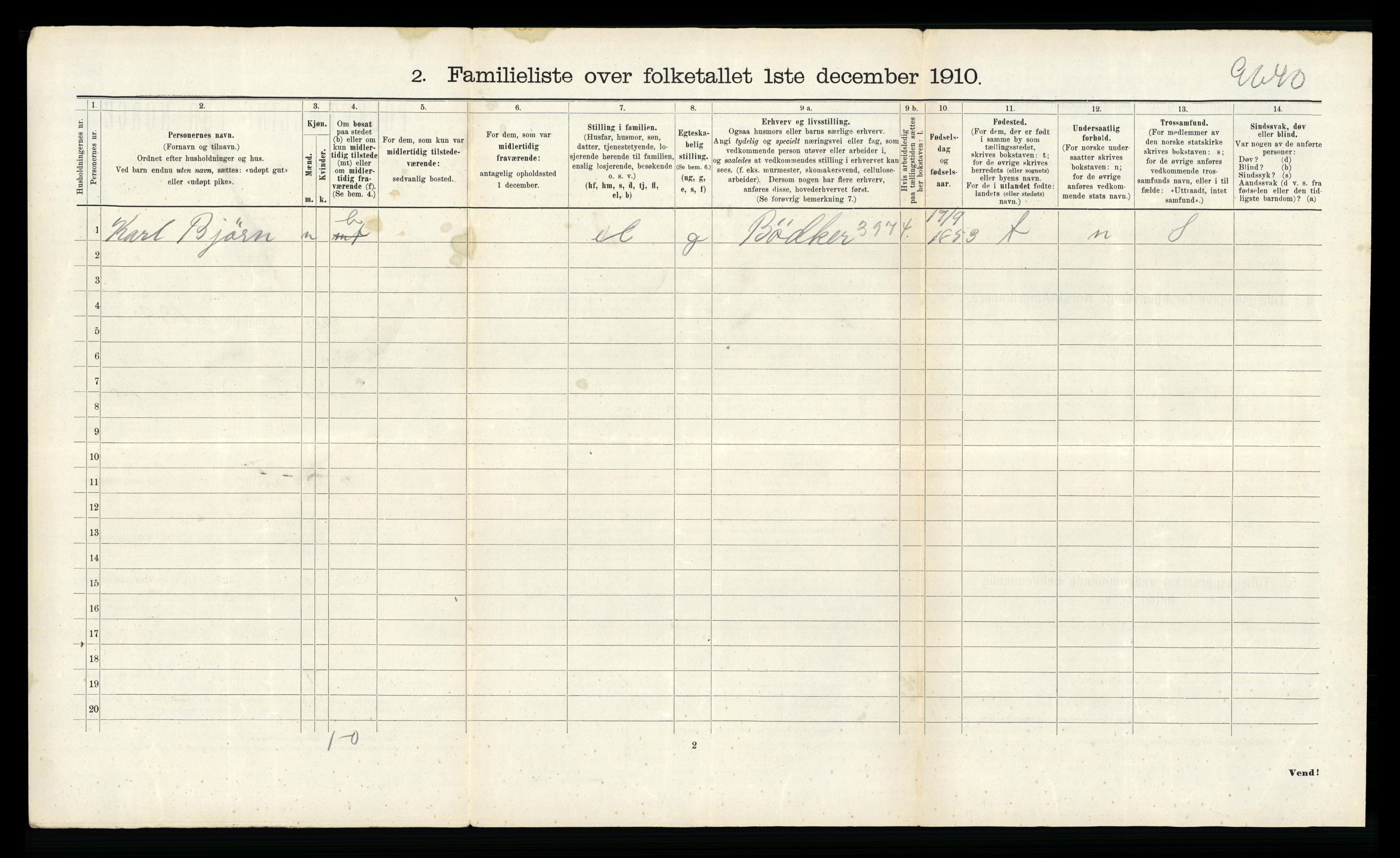 RA, 1910 census for Kristiansund, 1910, p. 7606