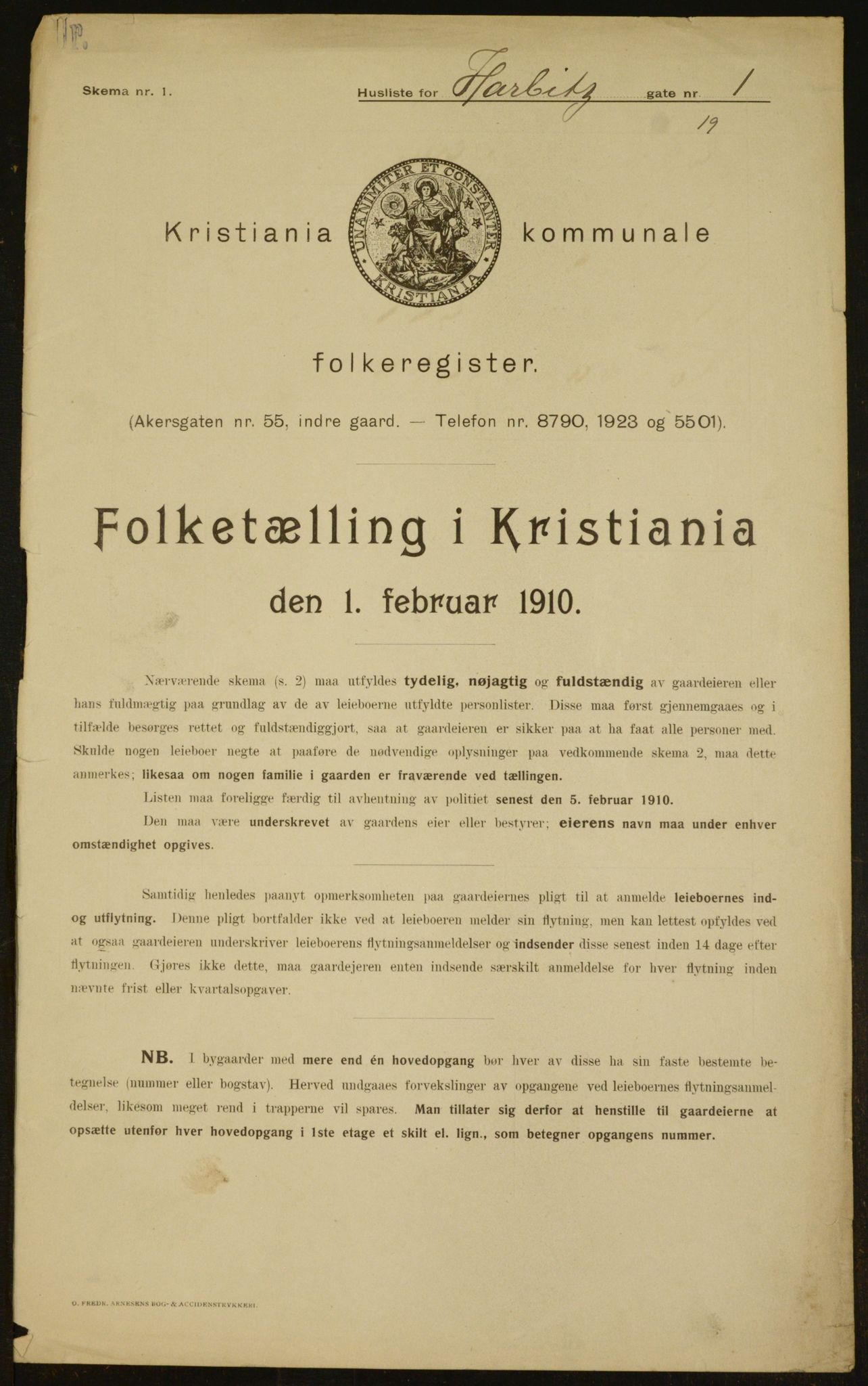 OBA, Municipal Census 1910 for Kristiania, 1910, p. 32875