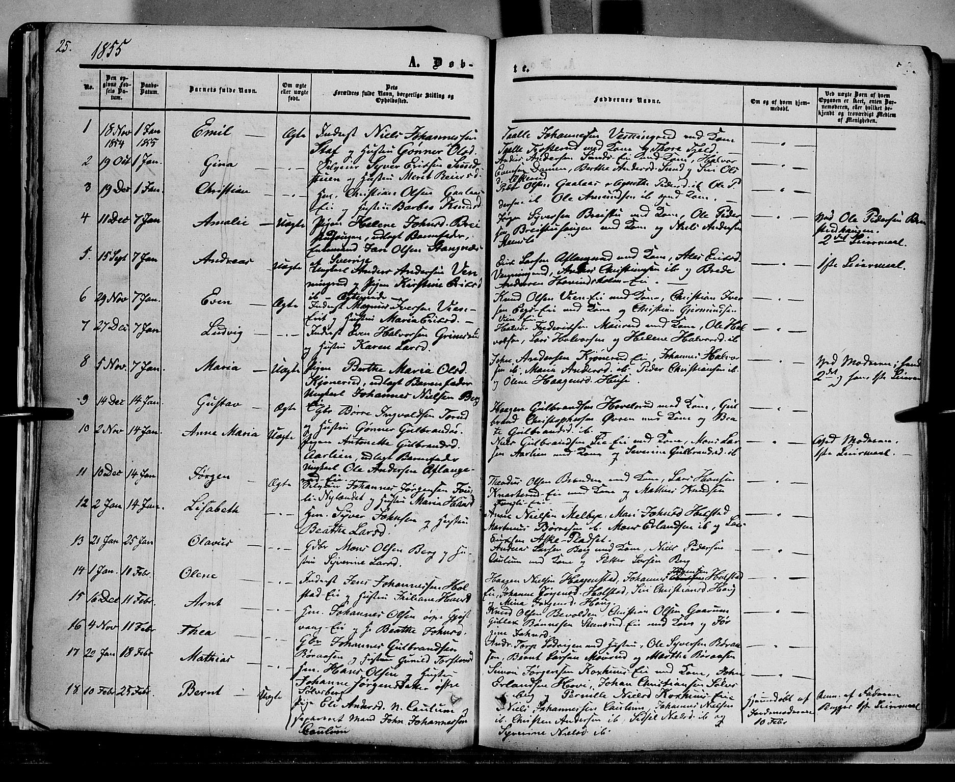 Nes prestekontor, Hedmark, SAH/PREST-020/K/Ka/L0004: Parish register (official) no. 4, 1852-1886, p. 25