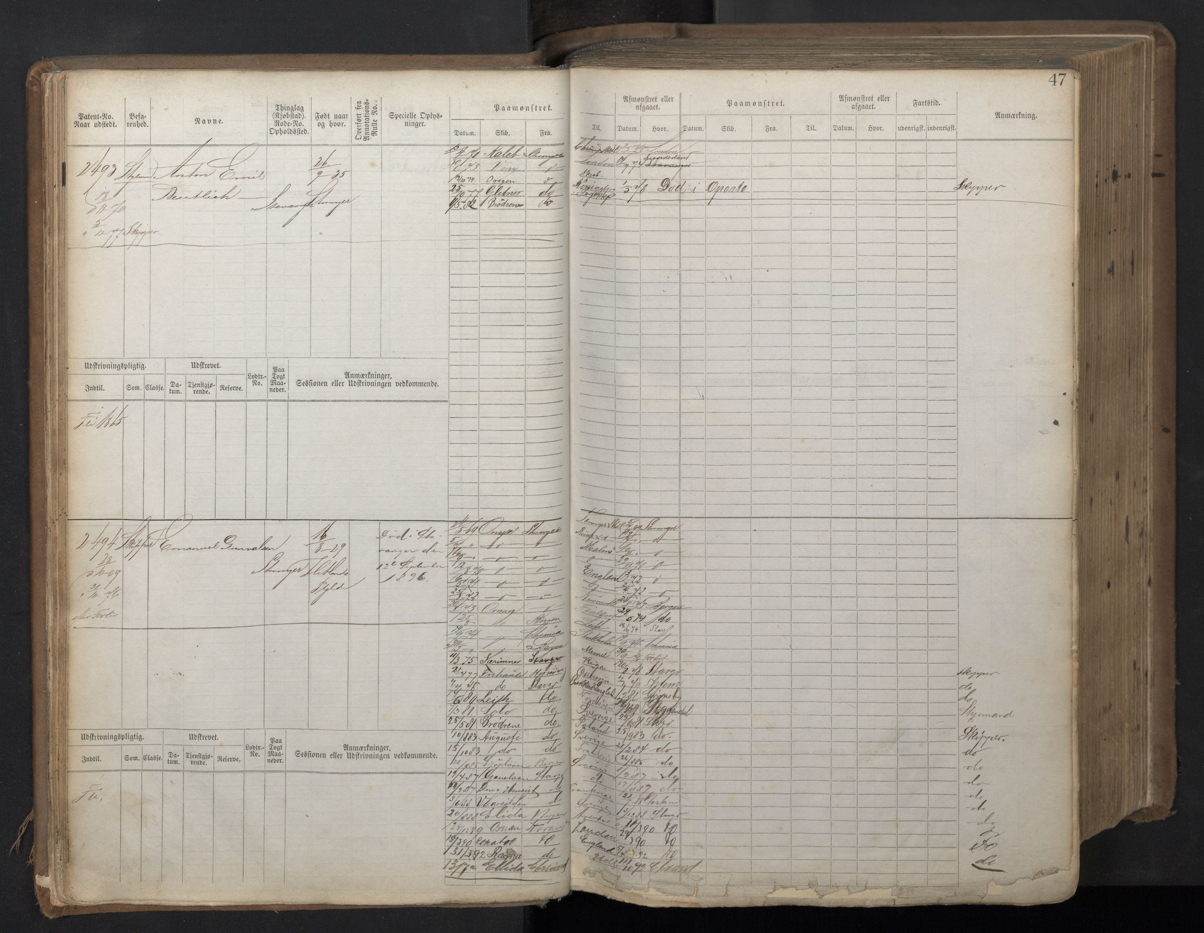 Stavanger sjømannskontor, AV/SAST-A-102006/F/Fb/Fbb/L0018: Sjøfartshovedrulle patnentnr. 2402-3602 (dublett), 1869, p. 50