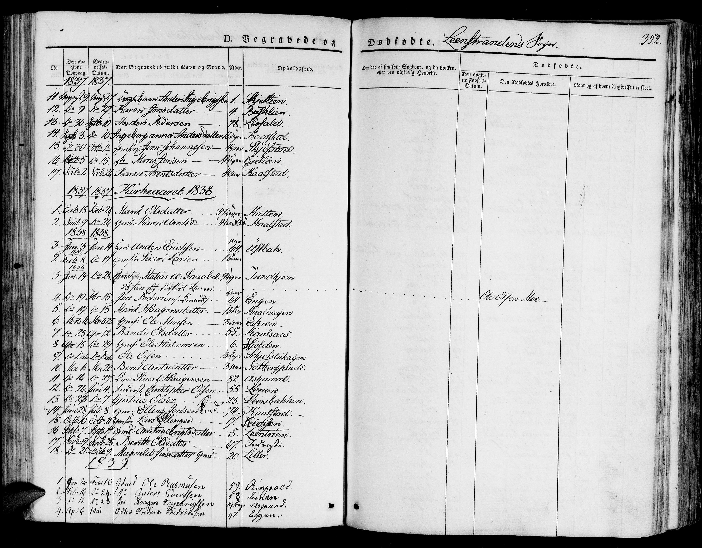 Ministerialprotokoller, klokkerbøker og fødselsregistre - Sør-Trøndelag, SAT/A-1456/691/L1071: Parish register (official) no. 691A05 /2, 1826-1841, p. 352