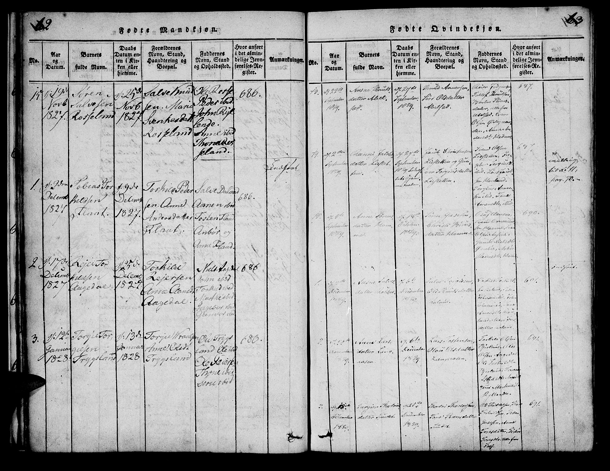 Bjelland sokneprestkontor, SAK/1111-0005/F/Fa/Faa/L0002: Parish register (official) no. A 2, 1816-1866, p. 62-63
