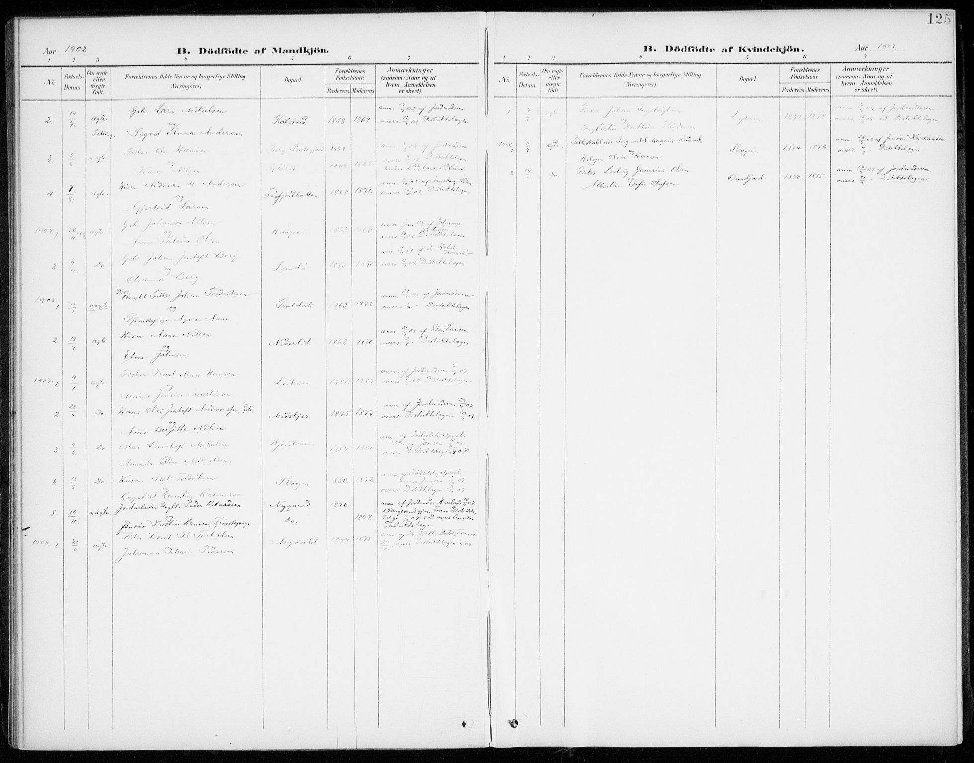Lenvik sokneprestembete, SATØ/S-1310/H/Ha/Haa/L0014kirke: Parish register (official) no. 14, 1899-1909, p. 125
