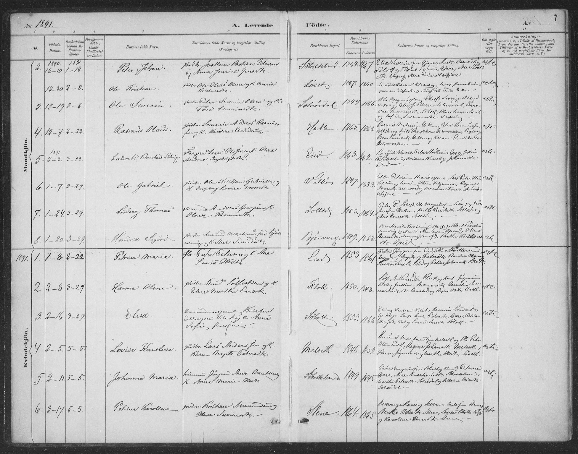 Ministerialprotokoller, klokkerbøker og fødselsregistre - Møre og Romsdal, AV/SAT-A-1454/522/L0316: Parish register (official) no. 522A11, 1890-1911, p. 7