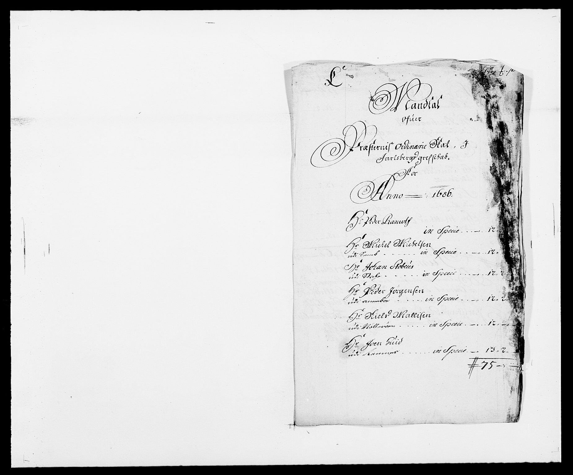 Rentekammeret inntil 1814, Reviderte regnskaper, Fogderegnskap, RA/EA-4092/R32/L1857: Fogderegnskap Jarlsberg grevskap, 1686-1690, p. 412