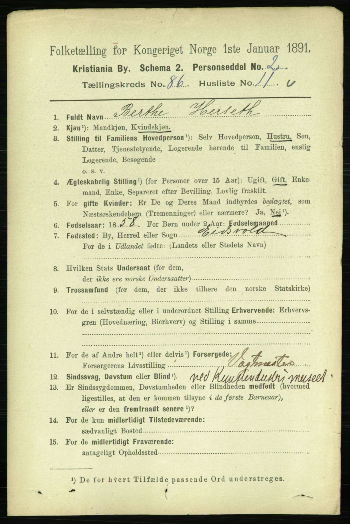 RA, 1891 census for 0301 Kristiania, 1891, p. 43391