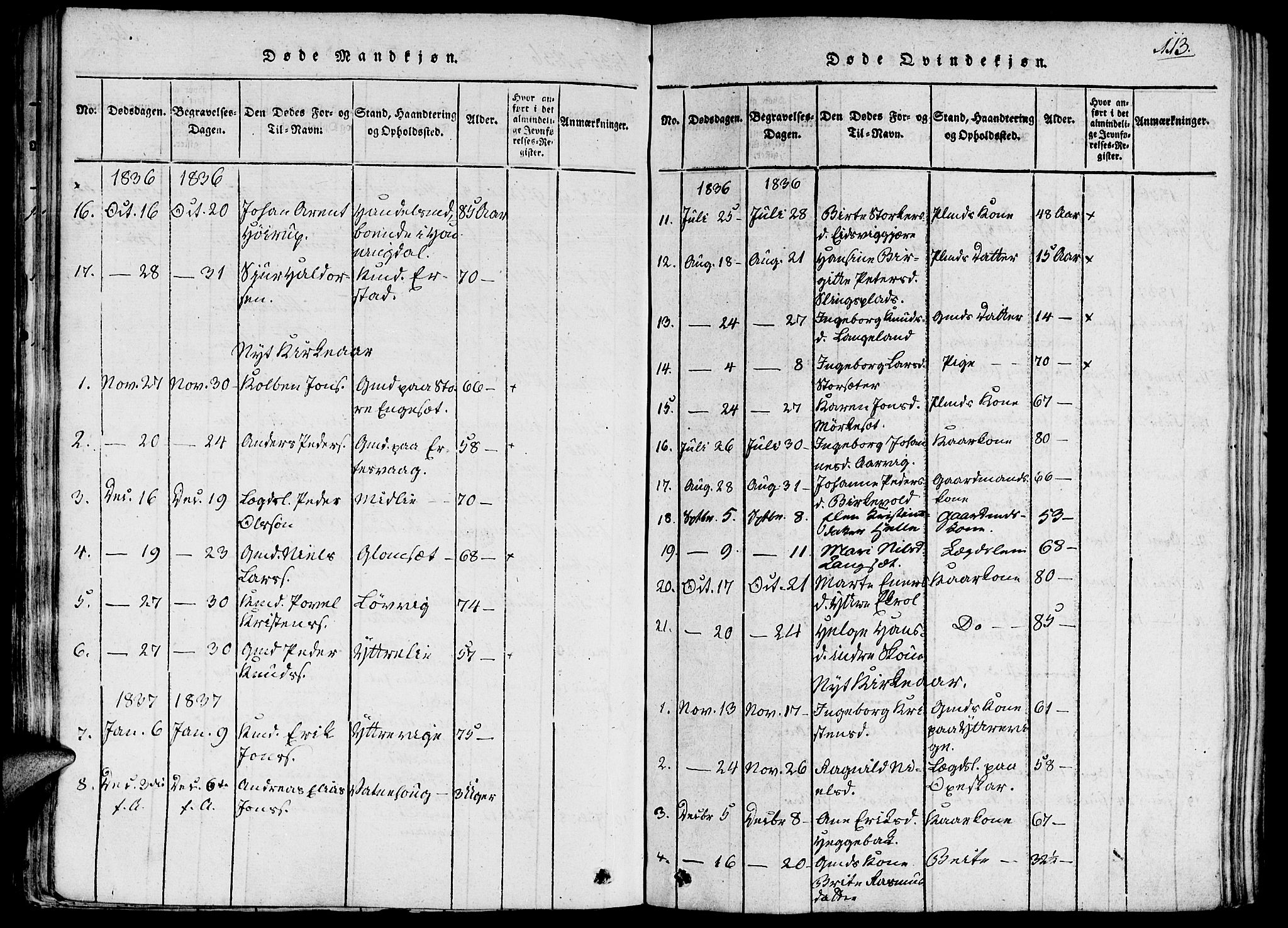 Ministerialprotokoller, klokkerbøker og fødselsregistre - Møre og Romsdal, AV/SAT-A-1454/524/L0351: Parish register (official) no. 524A03, 1816-1838, p. 113