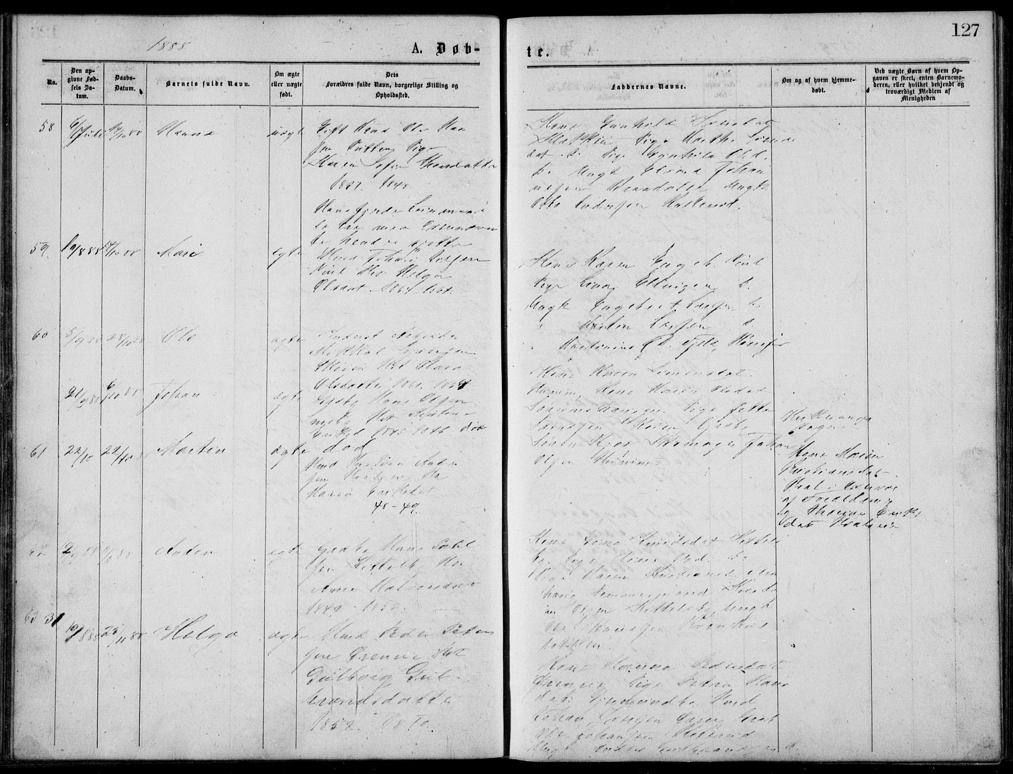 Norderhov kirkebøker, AV/SAKO-A-237/G/Gb/L0001: Parish register (copy) no. II 1, 1876-1899, p. 127